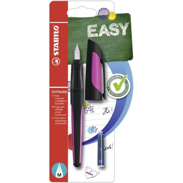 Schulfüller Easybuddy Feder M schwarz/magenta