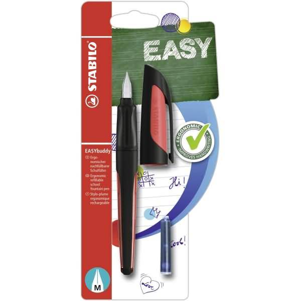 Schulfüller Easybuddy Feder M schwarz/rot