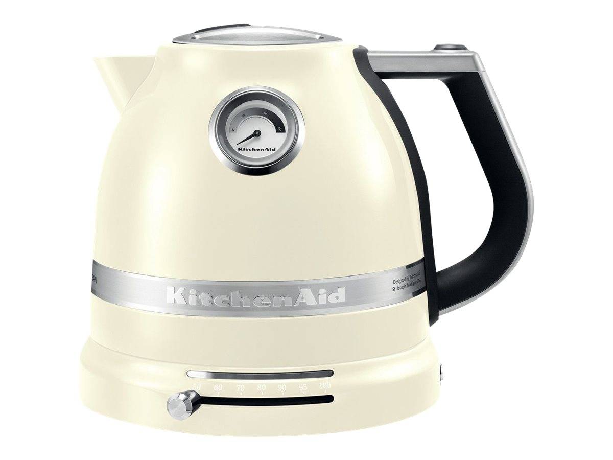 Kitchenaid Wasserkocher 5KEK1522EAC creme Gefälliges Design mit 1,5 L Fassungsvermögen.Doppelwandige Konstruktion.Temperatur einstellbar von 50 °C