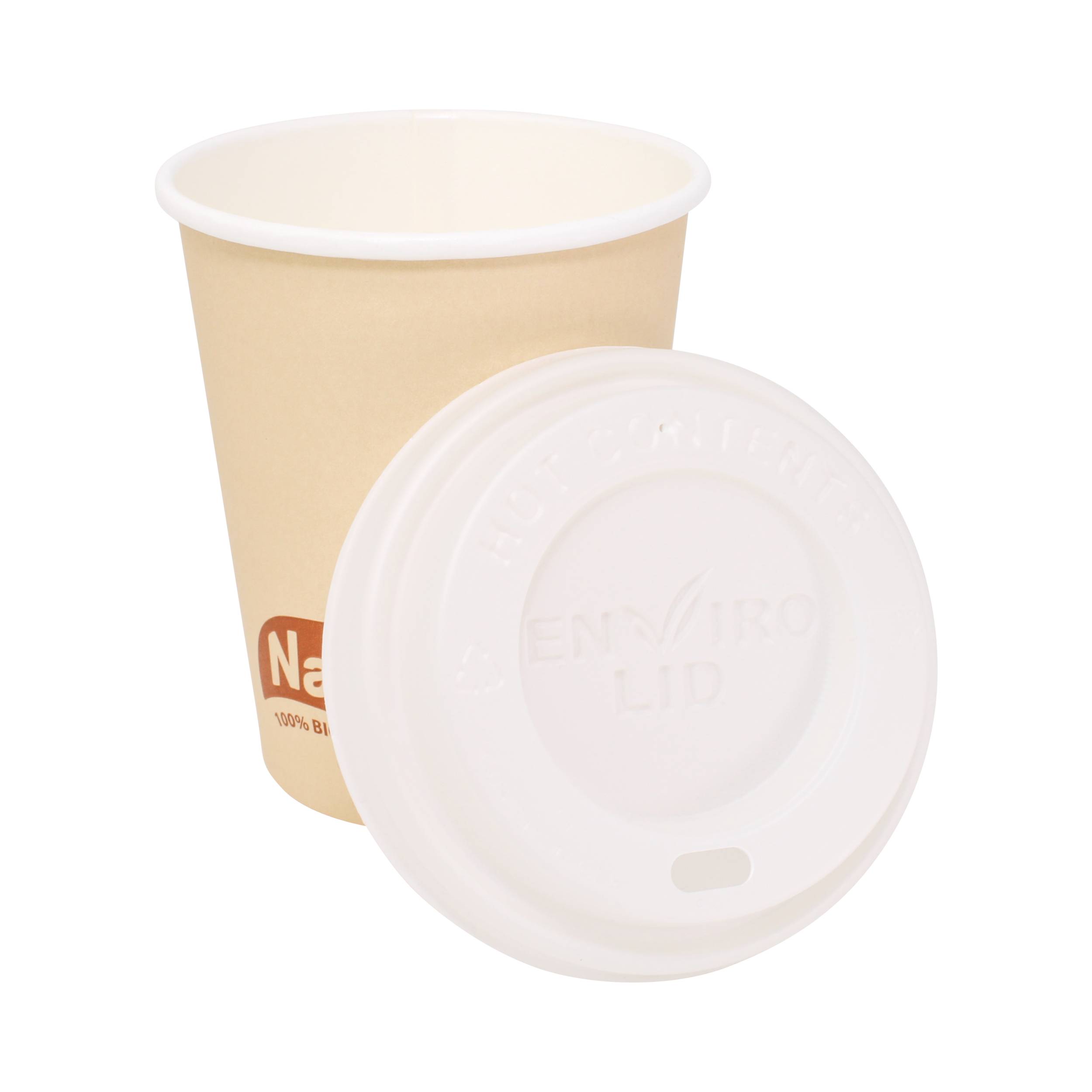 Mais Deckel PLA - passend für Pappbecher  8/10/12 oz - biologisch abbaubar - 50 Stück