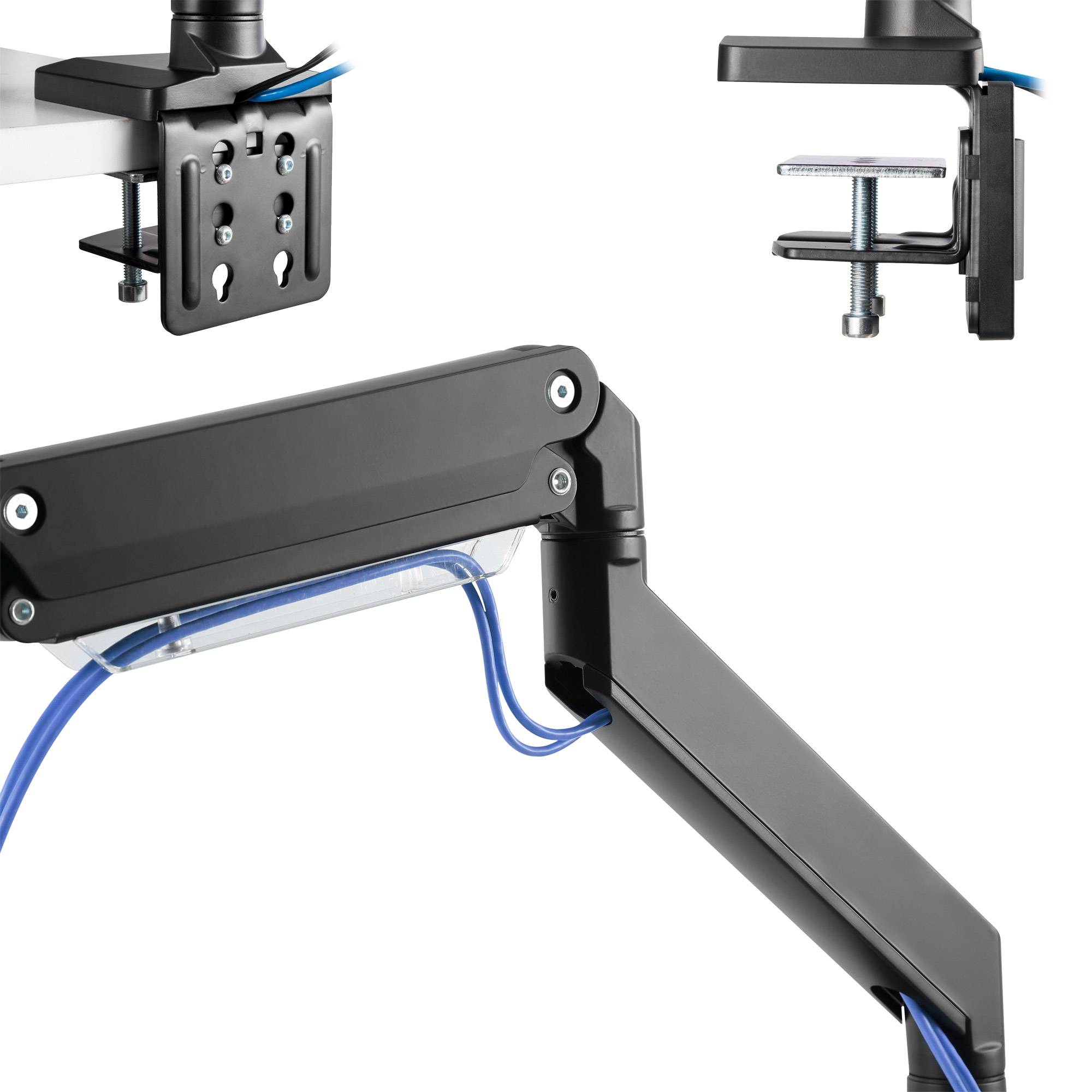 InLine - Befestigungskit - für 3 LCD-Anzeigen - Aluminium - Schwarz - Bildschirmgröße: 68.58 cm (27")