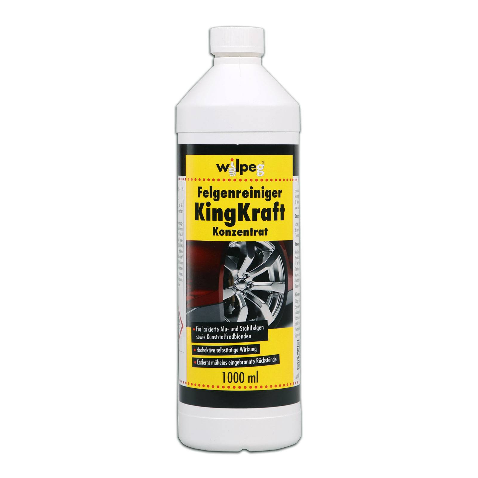 Wilpeg Felgenreiniger Konzentrat KingKraft 2x 1 Liter inkl. Sprühflasche 500 ml + Felgenbürste