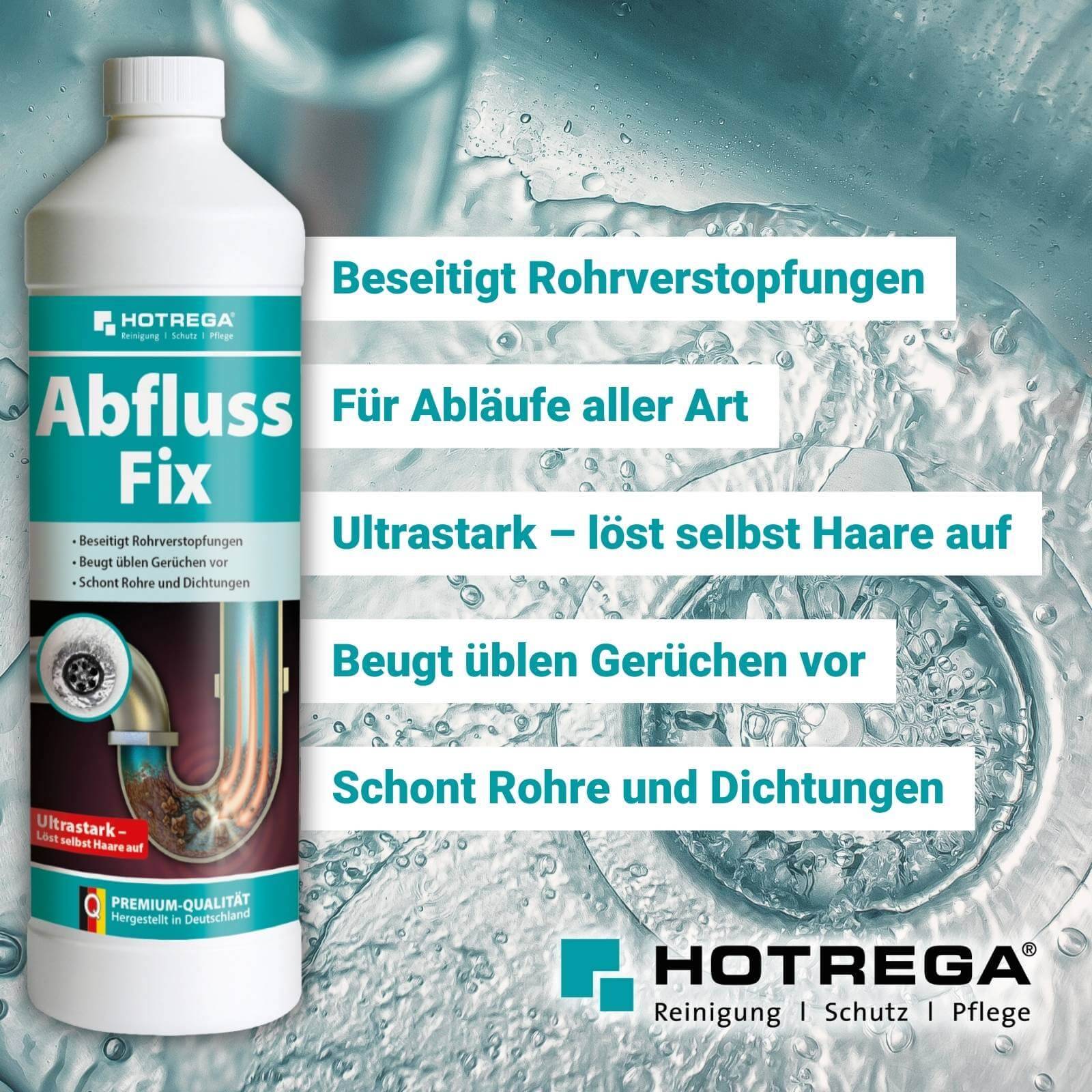 HOTREGA Abfluss Fix 1L Konzentrat inkl. Handschuhe