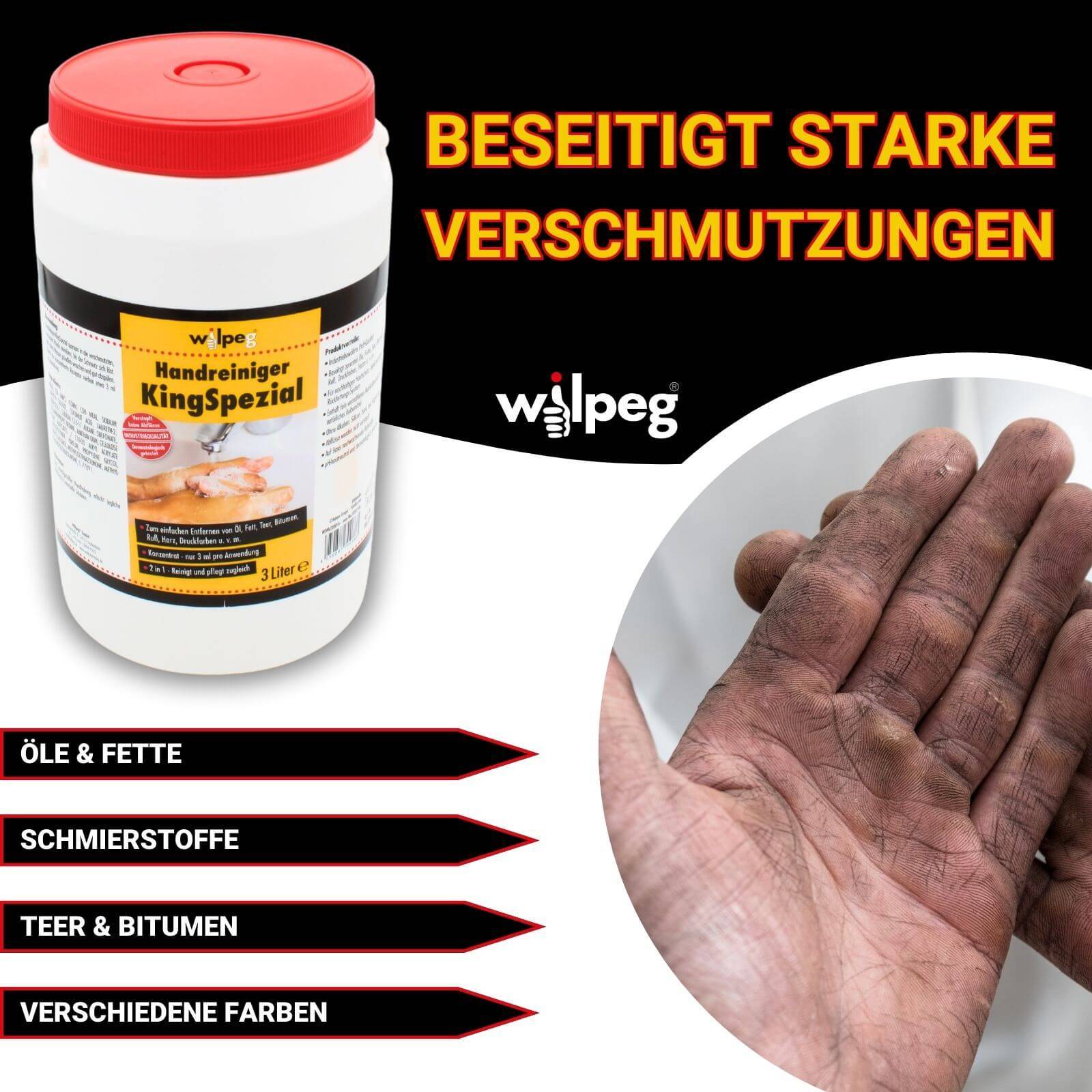 Wilpeg Handwaschpaste KingSpezial inkl. Waschbürste - Inhalt:6 Liter