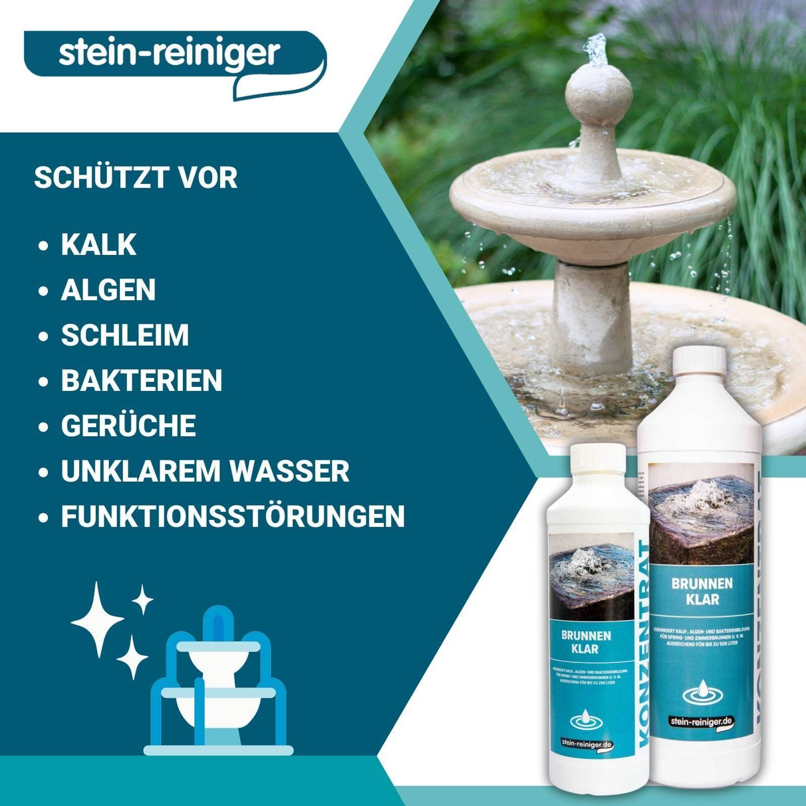 stein-reiniger.de Brunnenklar Konzentrat 1 Liter