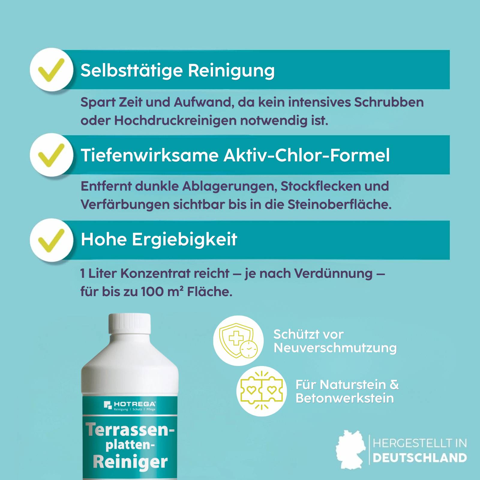 HOTREGA Terrassenplatten Reiniger Konzentrat 1 L