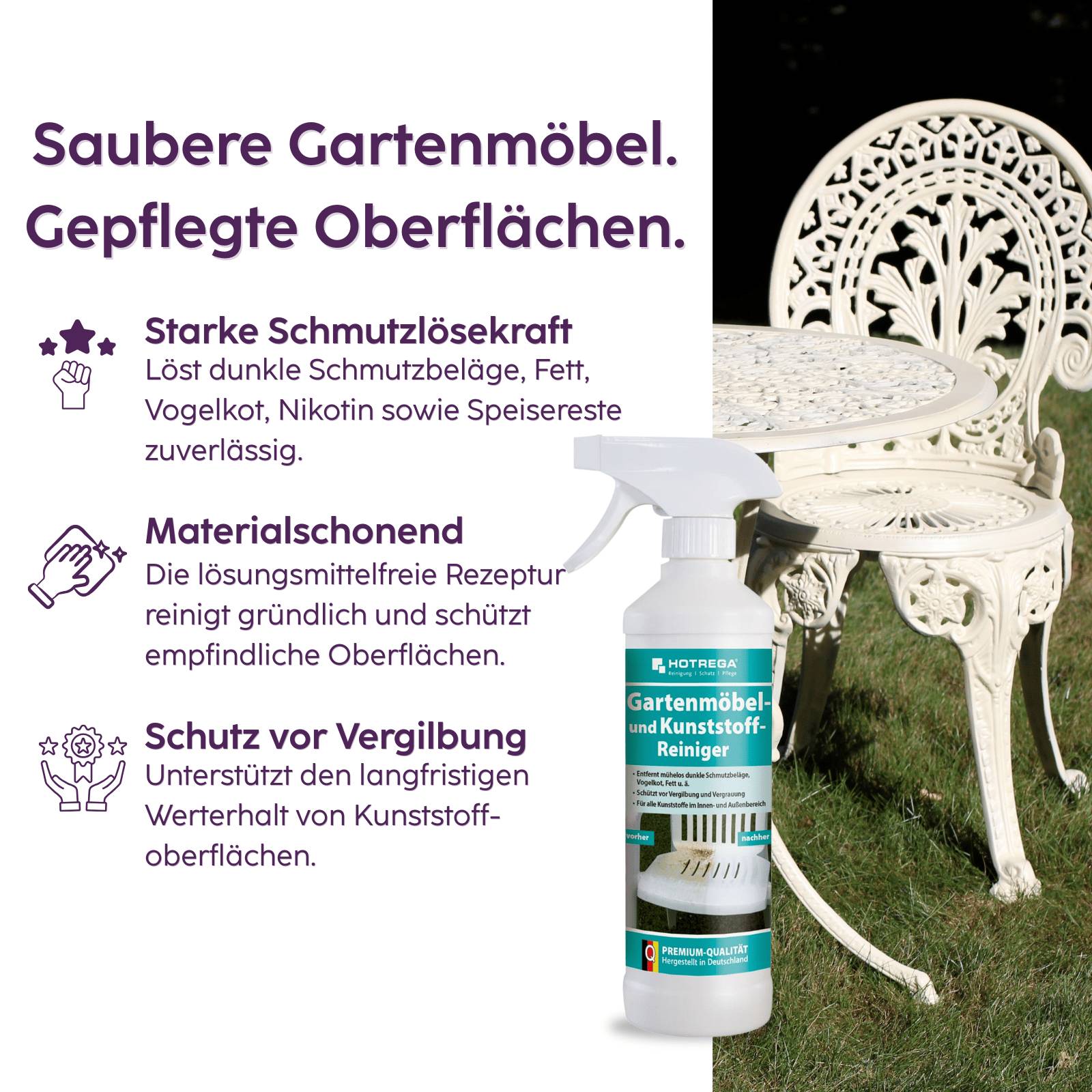 HOTREGA Gartenmöbel & Kunststoff Reiniger 500 ml