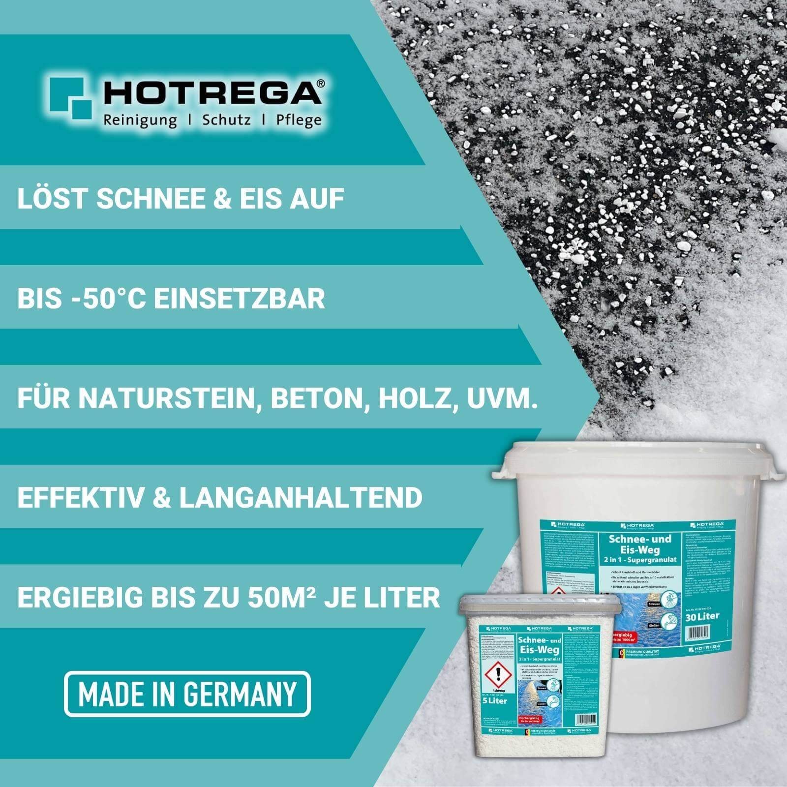 HOTREGA Schnee und Eis Weg 2in1 Supergranulat 5 Liter