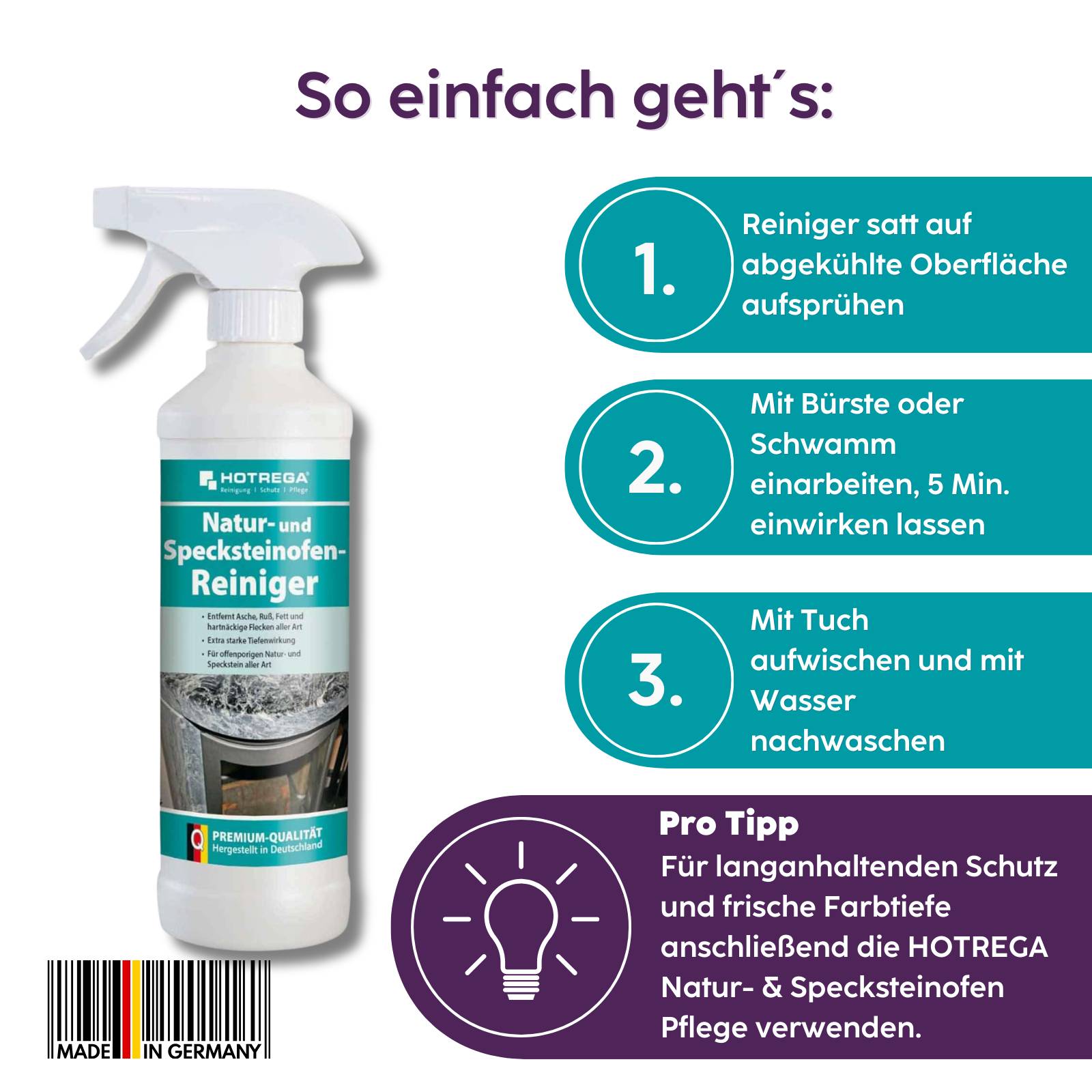 HOTREGA Natur & Specksteinofen Reiniger 500 ml