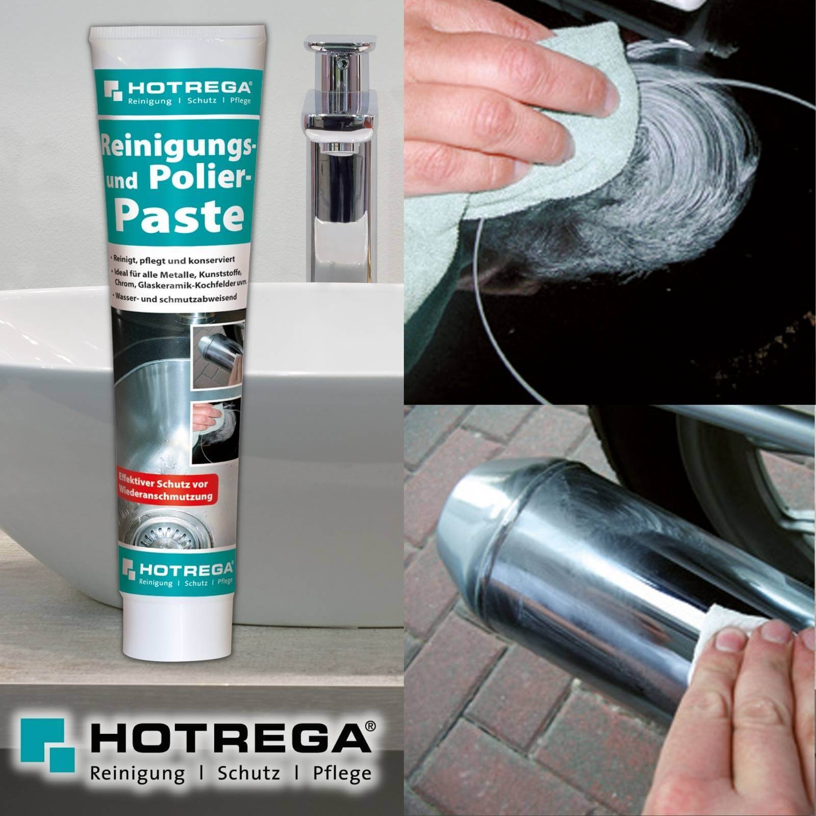 HOTREGA Reinigungs- und Polierpaste 125 ml inkl. Microfasertuch