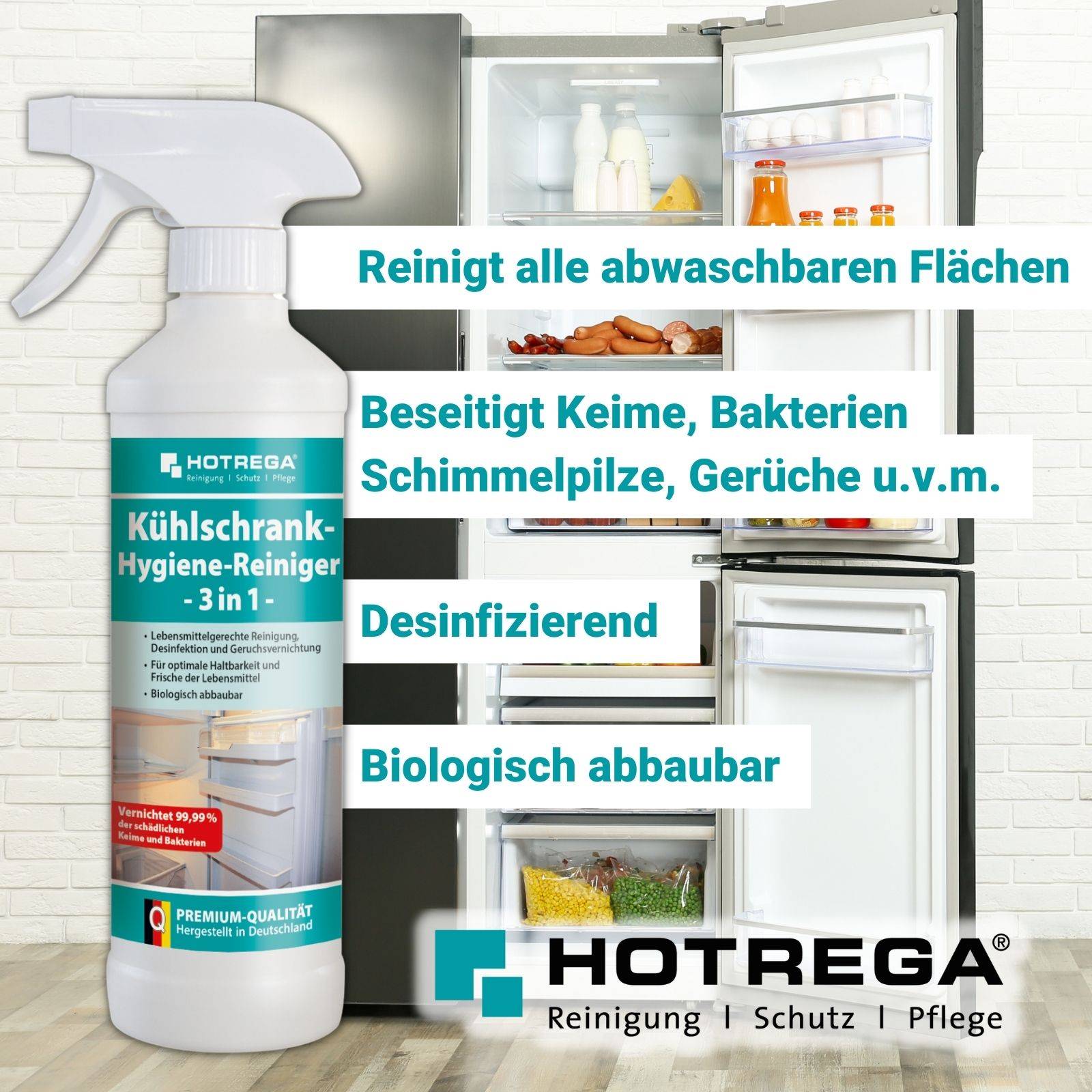 HOTREGA Kühlschrank Hygiene Reiniger 3in1 Sets - Menge:4