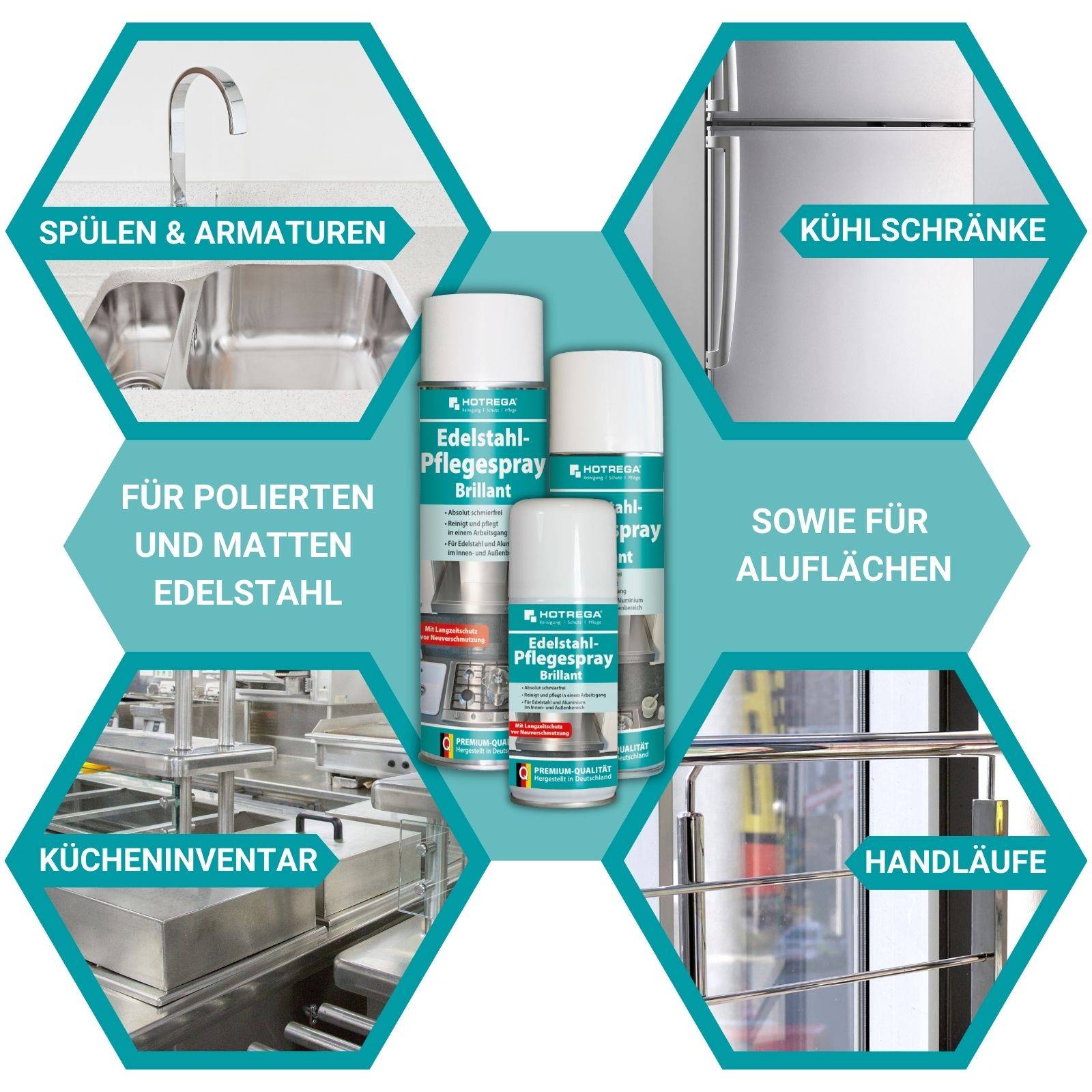 HOTREGA Edelstahl Pflegespray Brillant 500 ml