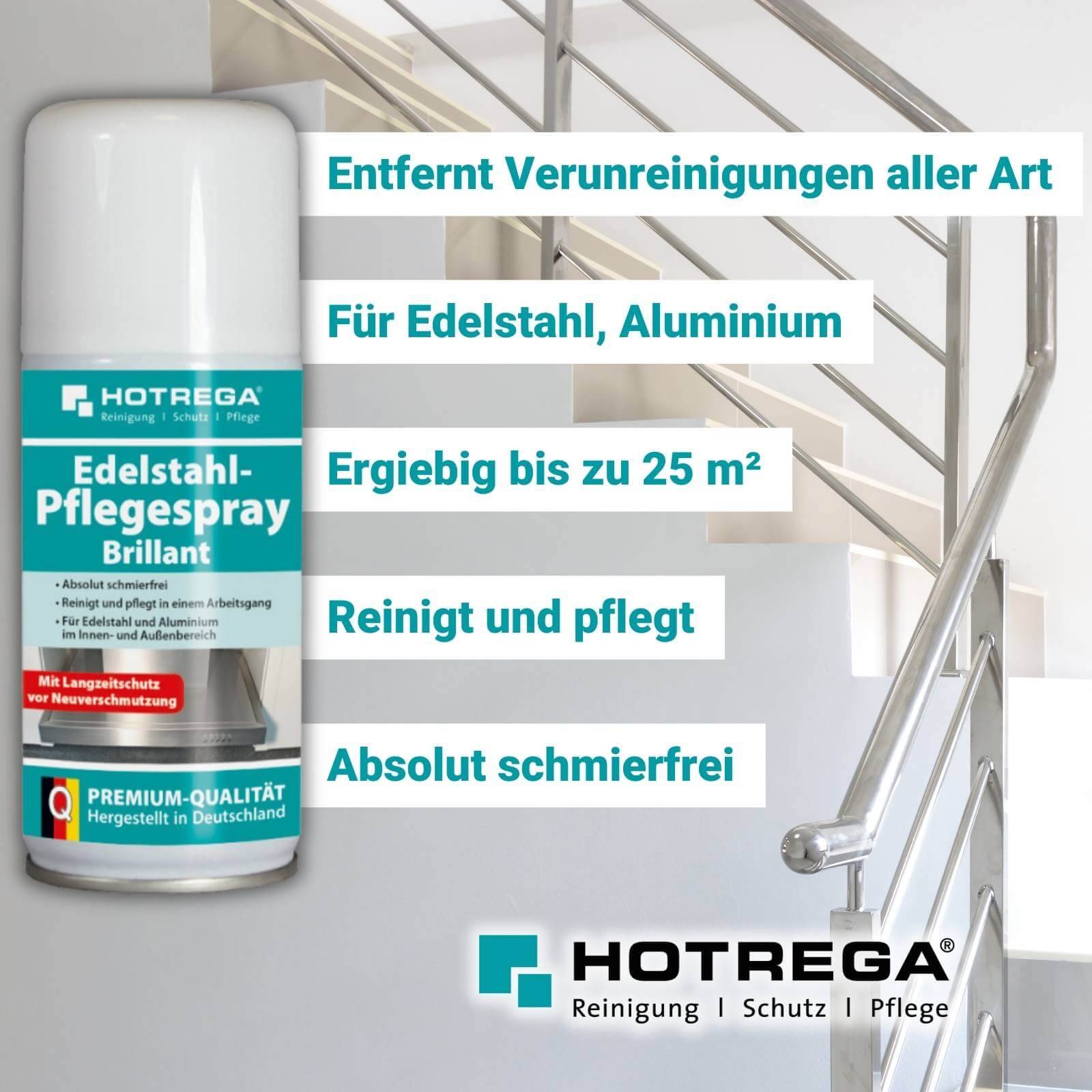 HOTREGA Edelstahl Pflegespray Brillant 150 ml