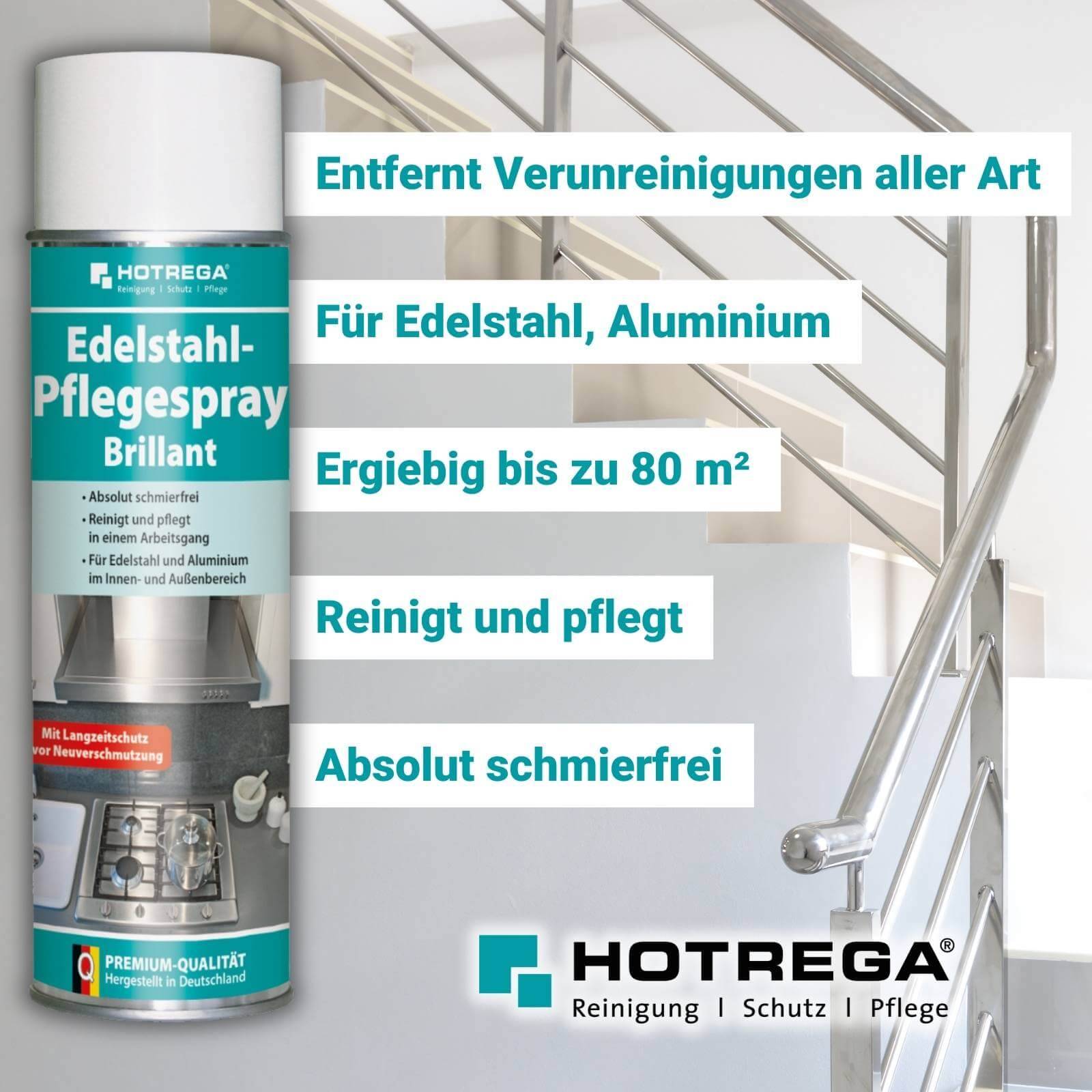 HOTREGA Edelstahl Pflegespray Brillant Sets - Menge:2