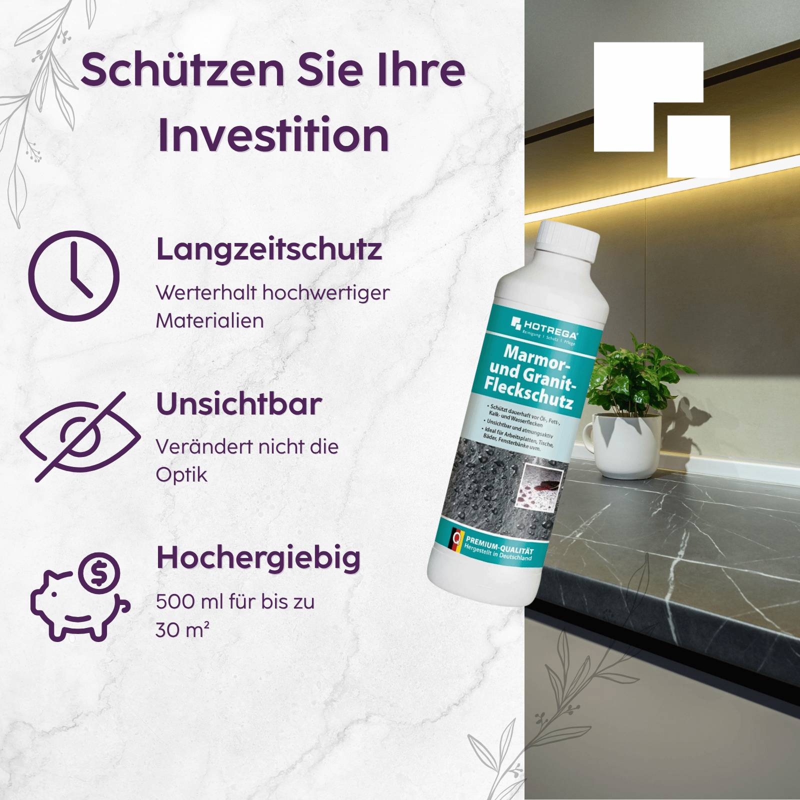 HOTREGA Marmor & Granit Fleckschutz 500 ml