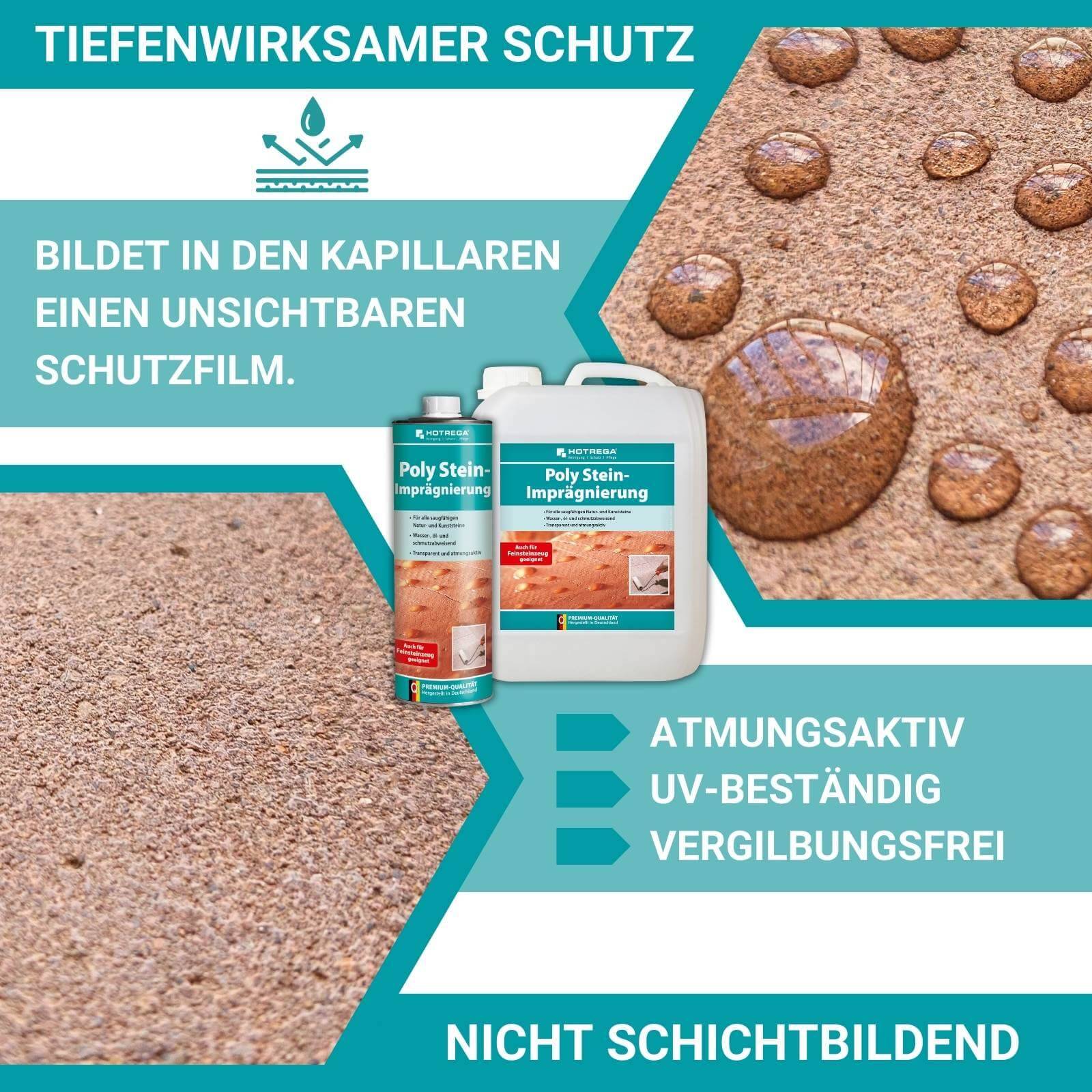 HOTREGA Poly Stein Imprägnierung 1L Sets - Menge:2