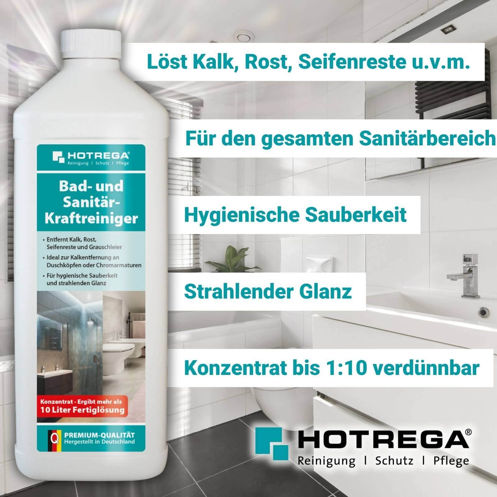 HOTREGA Bad und Sanitär Kraftreiniger Konzentrat 1L