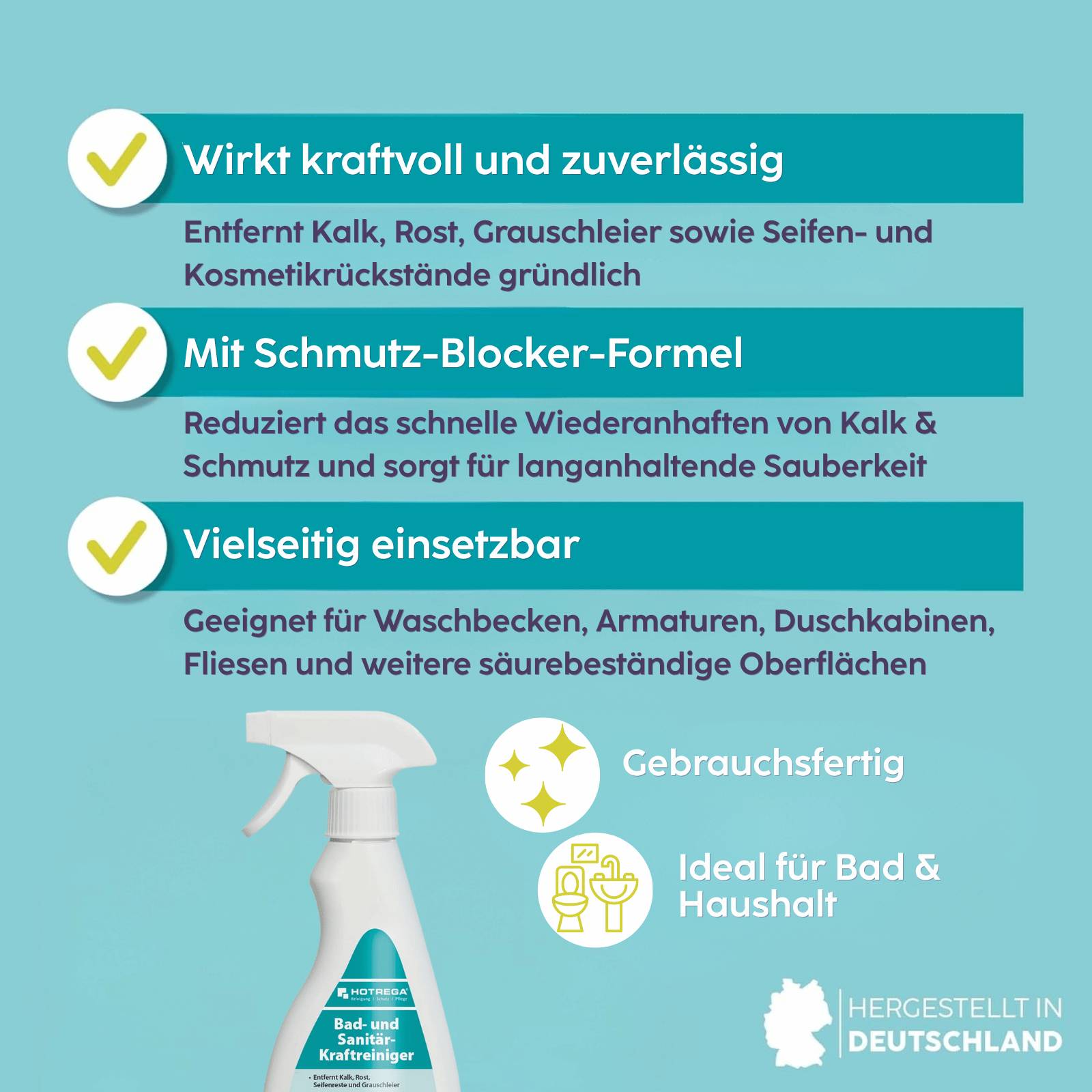 HOTREGA Bad und Sanitär Kraftreiniger 500 ml