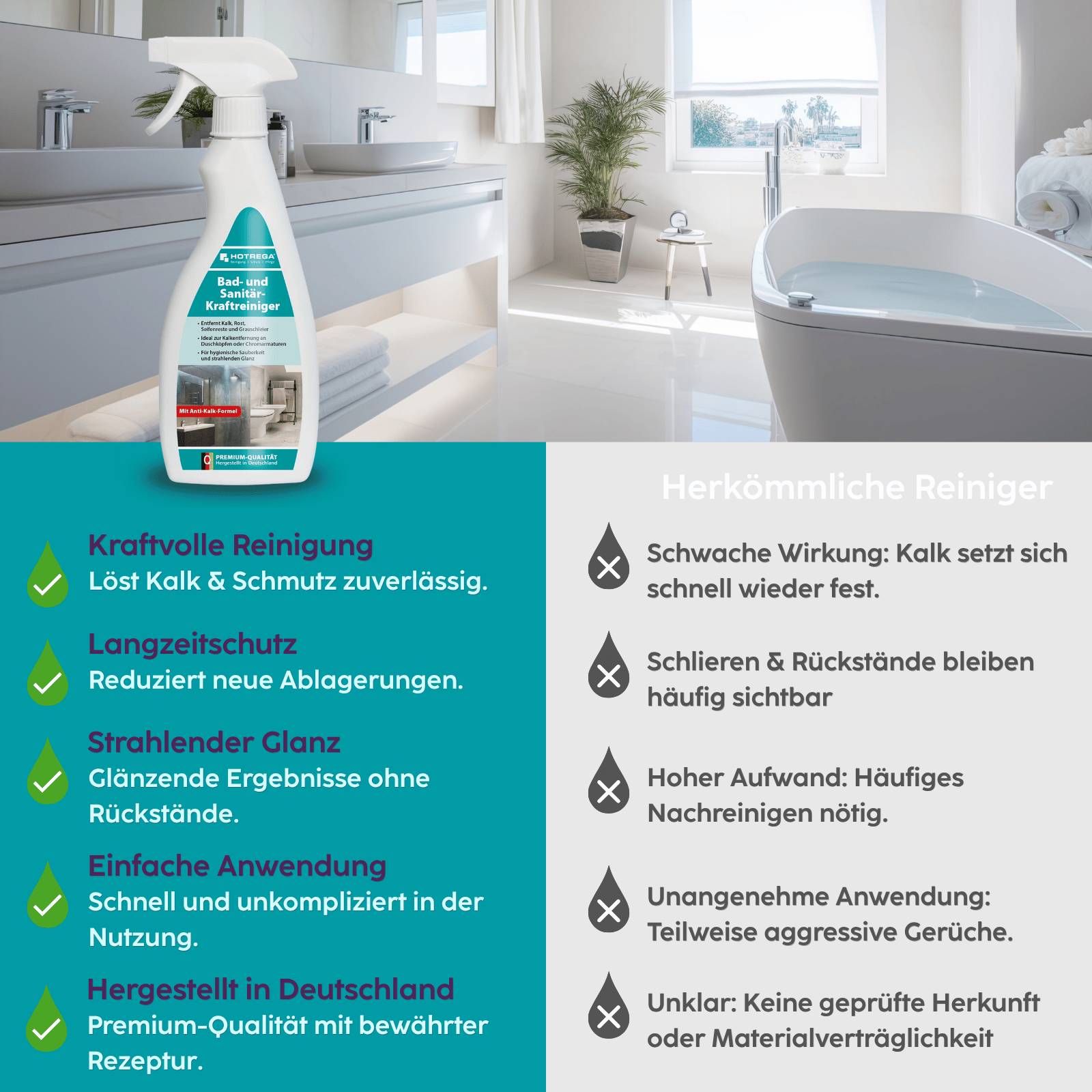 HOTREGA Bad und Sanitär Kraftreiniger 500 ml