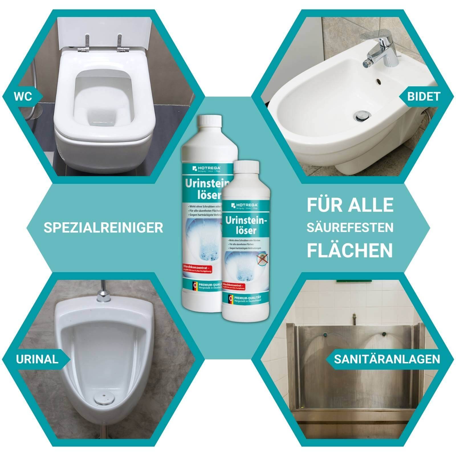 HOTREGA Urinsteinlöser Konzentrat 1 L, Messbecher 1 L SET