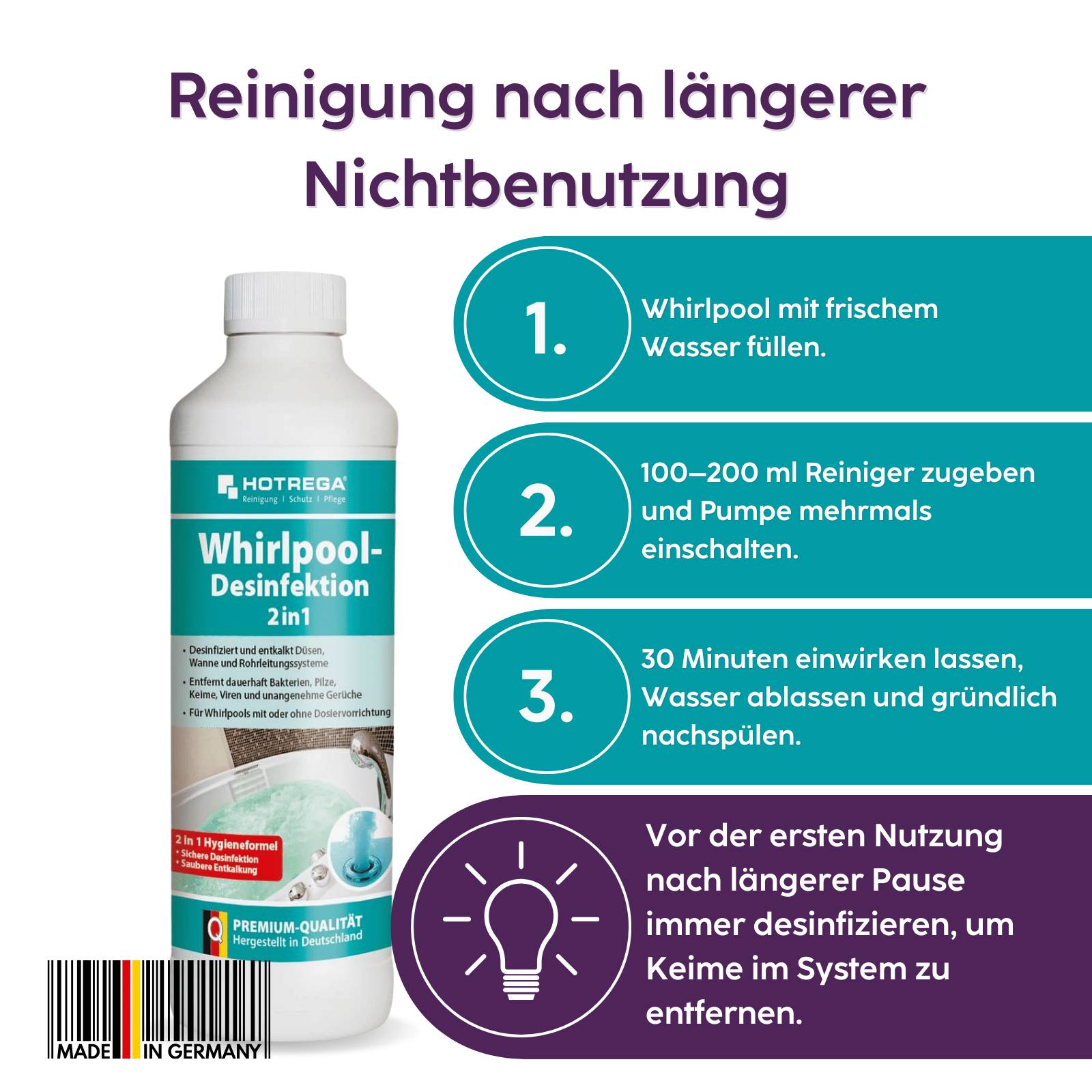 HOTREGA Whirlpool Desinfektion 2in1 Konzentrat 500ml