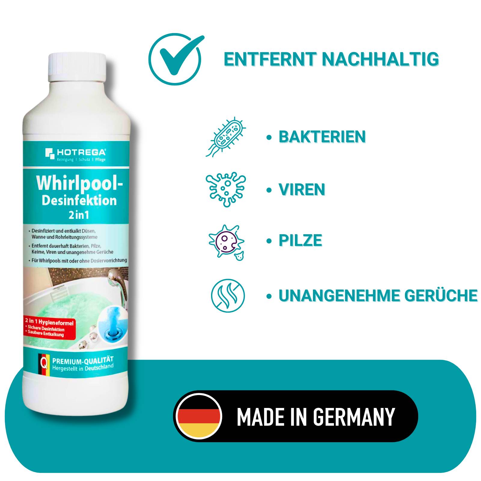 HOTREGA Whirlpool Desinfektion 2in1 Konzentrat Sets - Menge:3