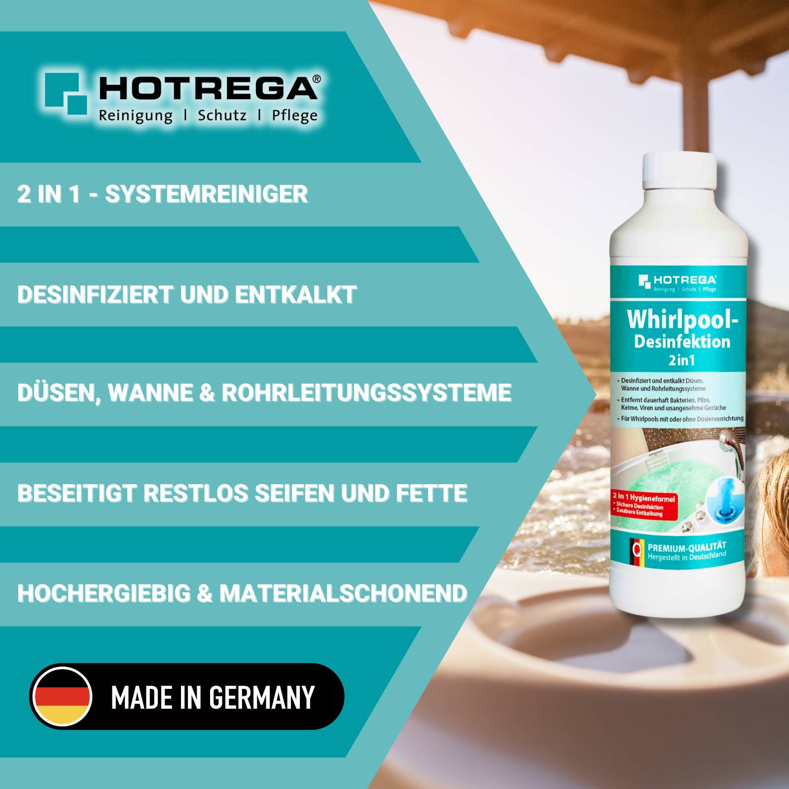 HOTREGA Whirlpool Desinfektion 2in1 Konzentrat Sets - Menge:5