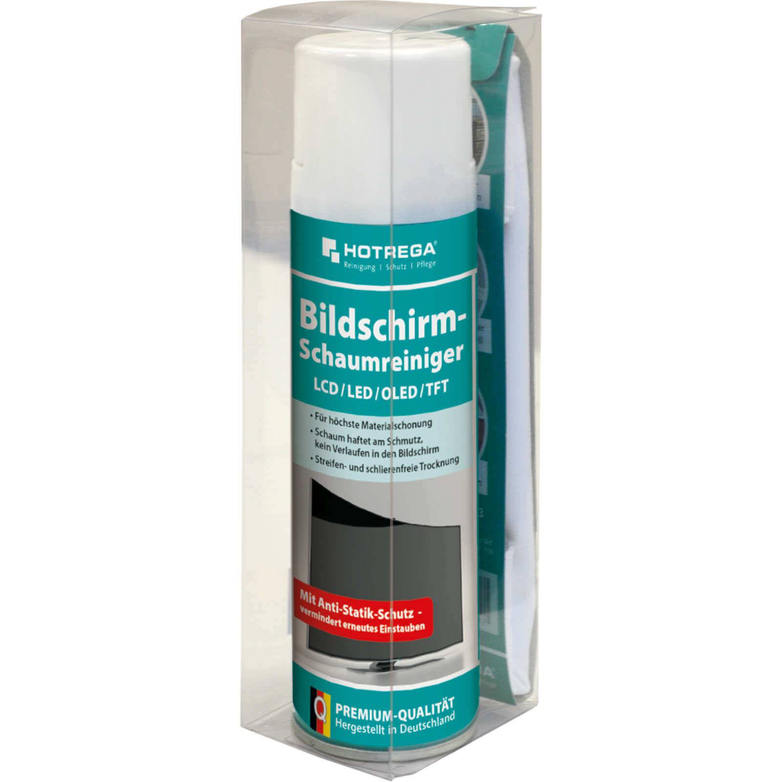 HOTREGA Bildschirm Schaumreiniger LCD LED OLED TFT 300 ml inkl. Mikrofasertuch