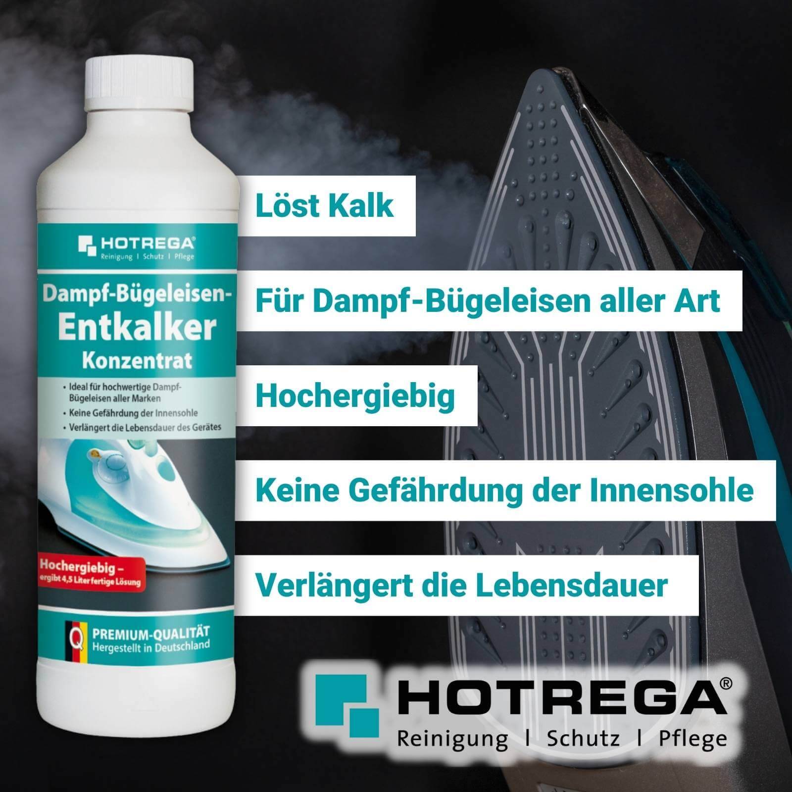 HOTREGA Dampfbügeleisen Entkalker Konzentrat 500 ml