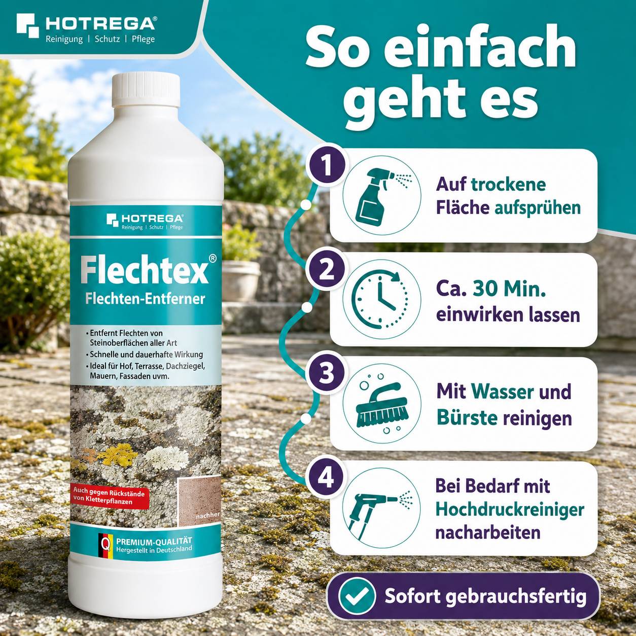 HOTREGA Flechten Entferner Flechtex Sets - Menge:6