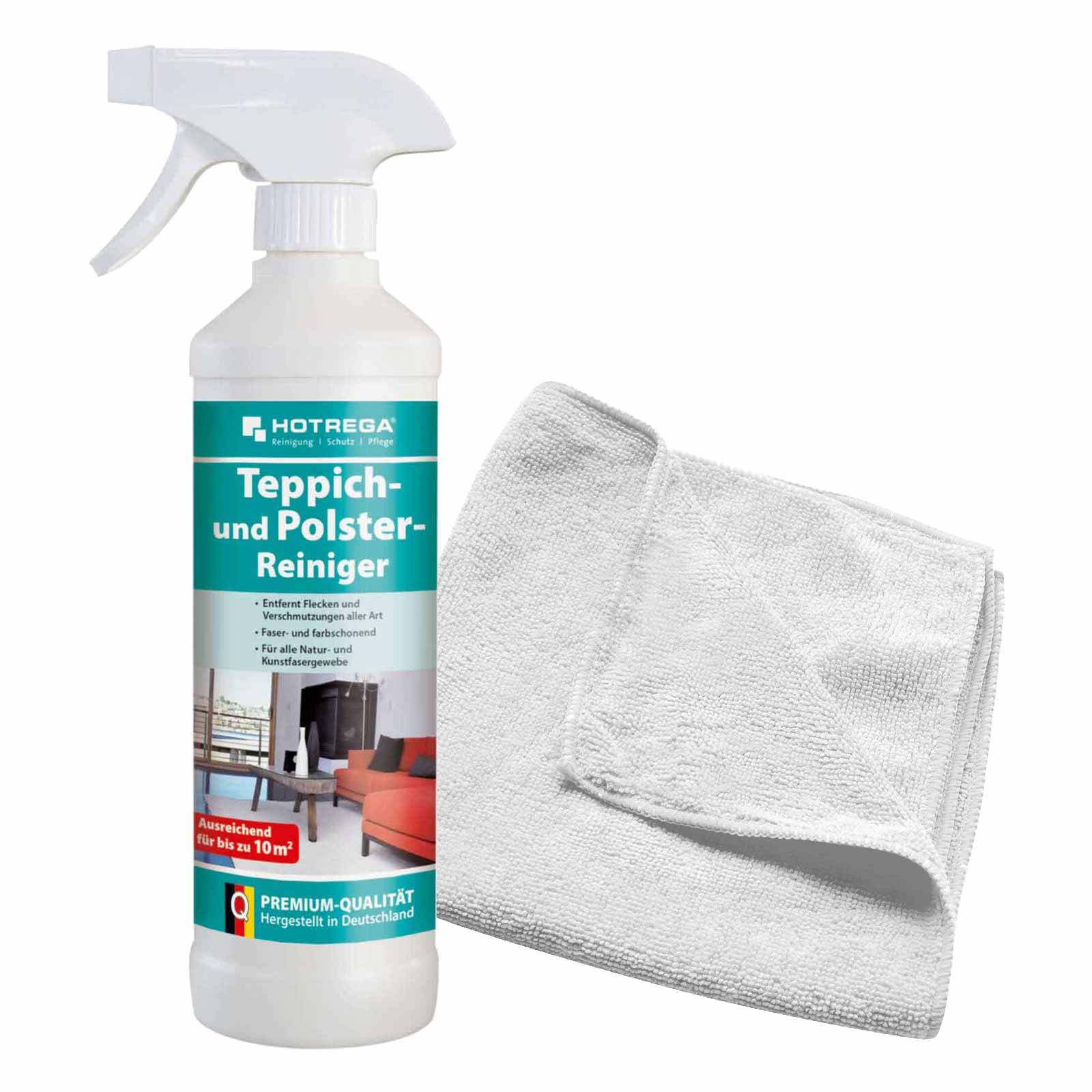 HOTREGA Teppich und Polster Reiniger 500 ml inkl. Microfasertuch