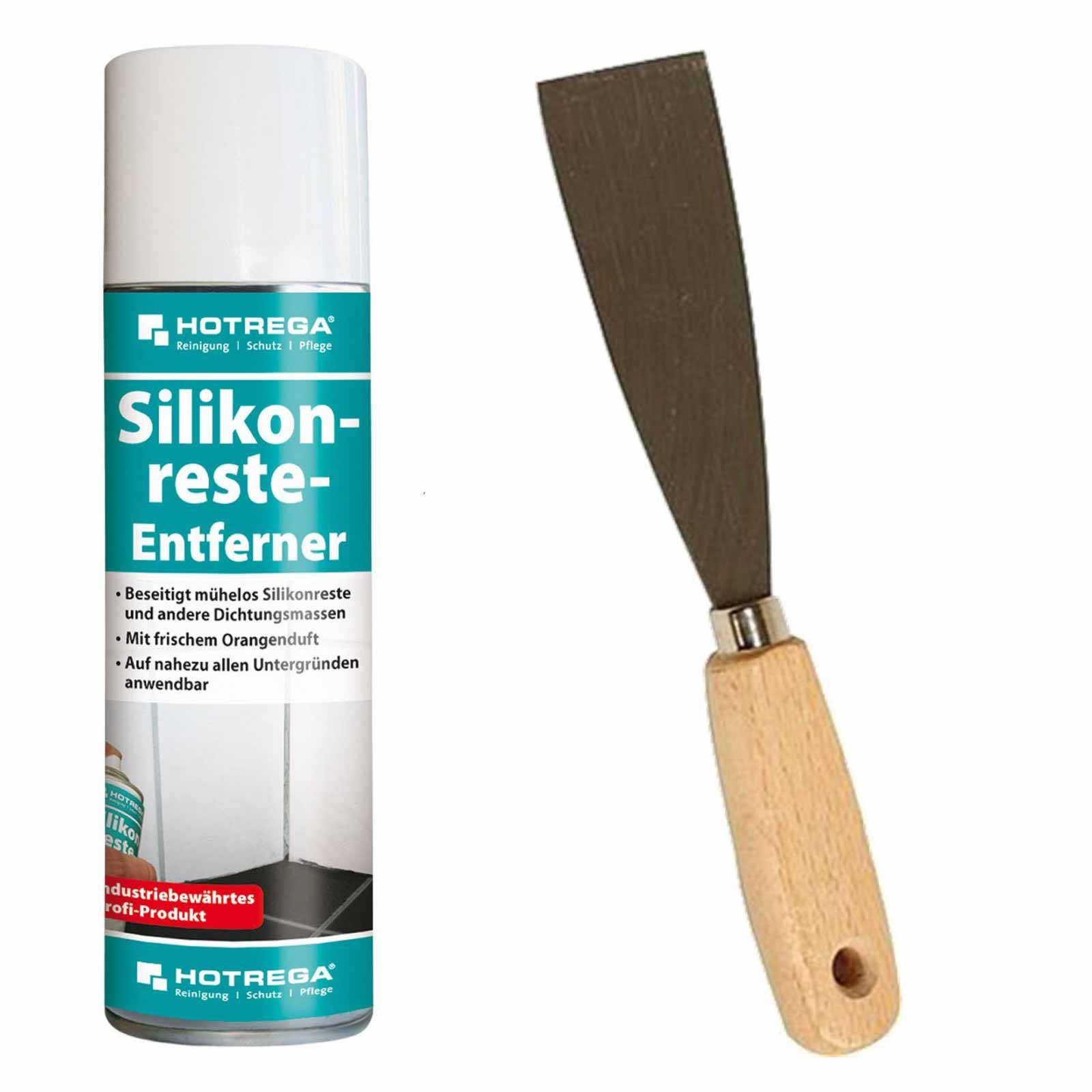 HOTREGA Silikonreste Entferner 300 ml SET + Spachtel 40 cm