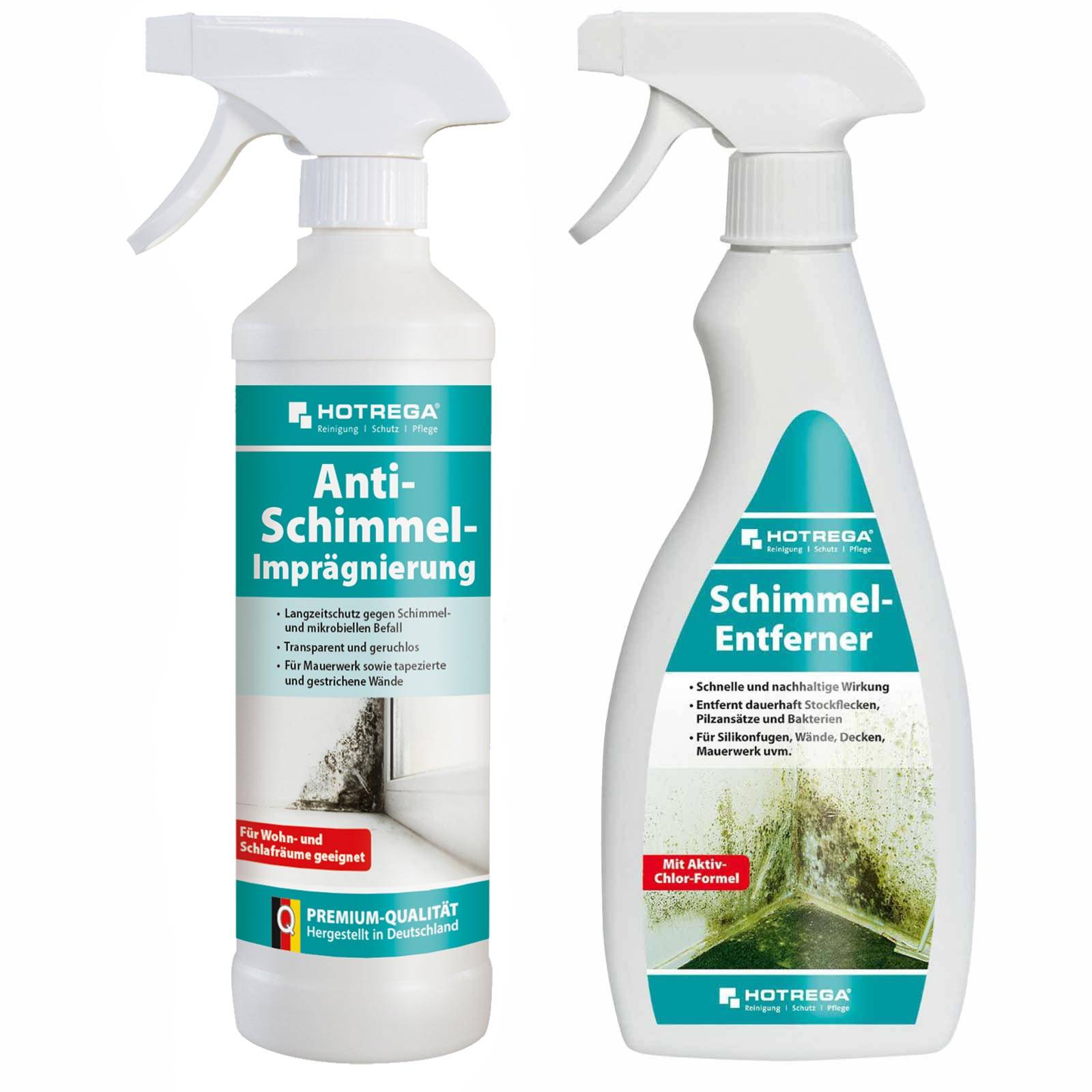 HOTREGA Anti Schimmel Imprägnierung 500 ml SET + Schimmel Entferner 500ml