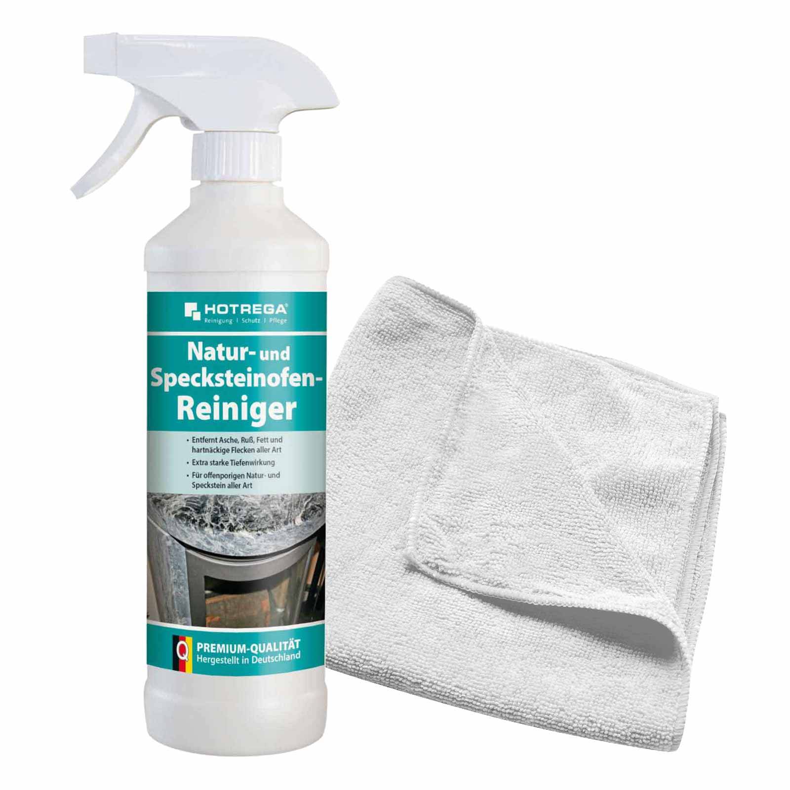 HOTREGA Natur und Specksteinofen Reiniger 500 ml inkl. Microfasertuch
