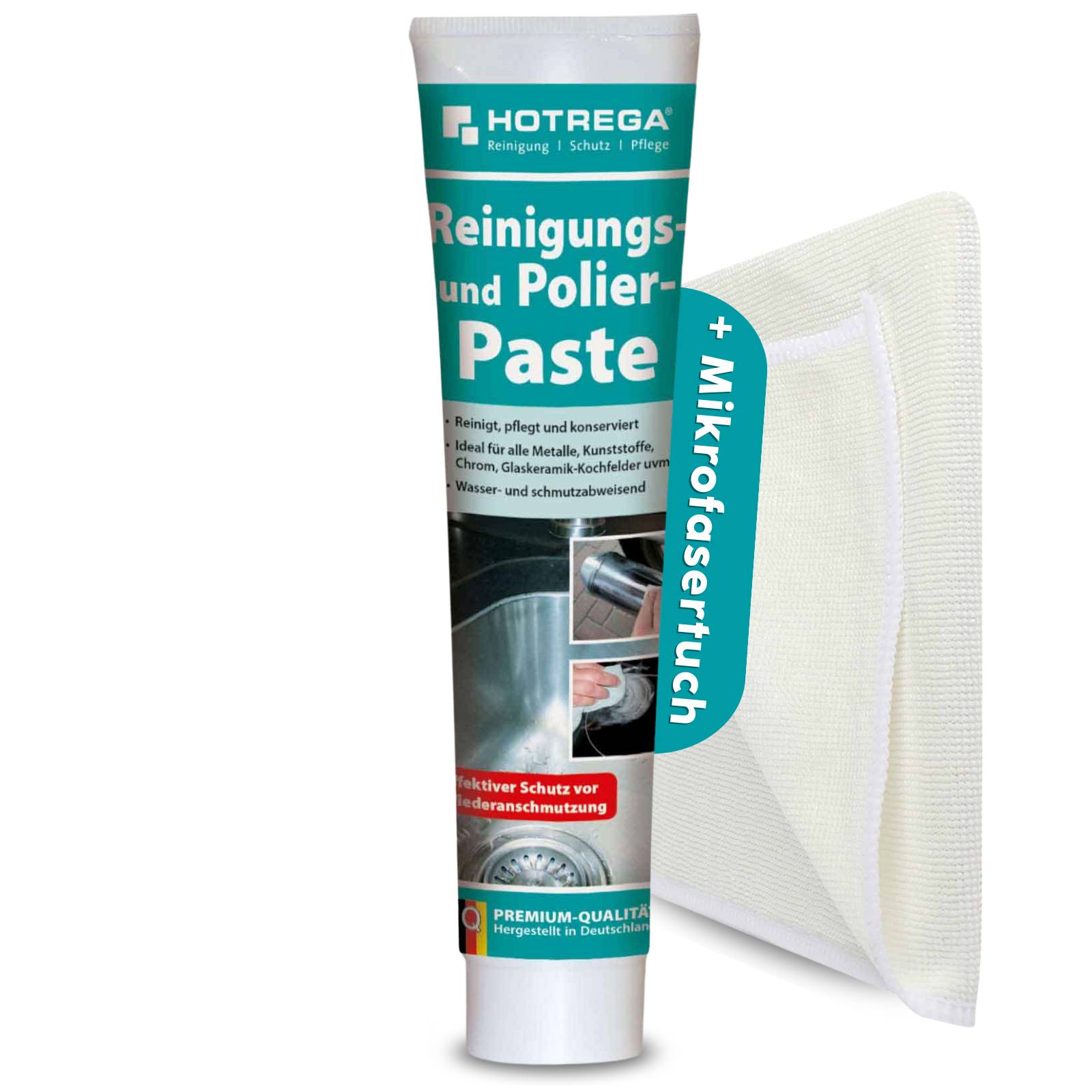 HOTREGA Reinigungs- und Polierpaste 125 ml inkl. Microfasertuch