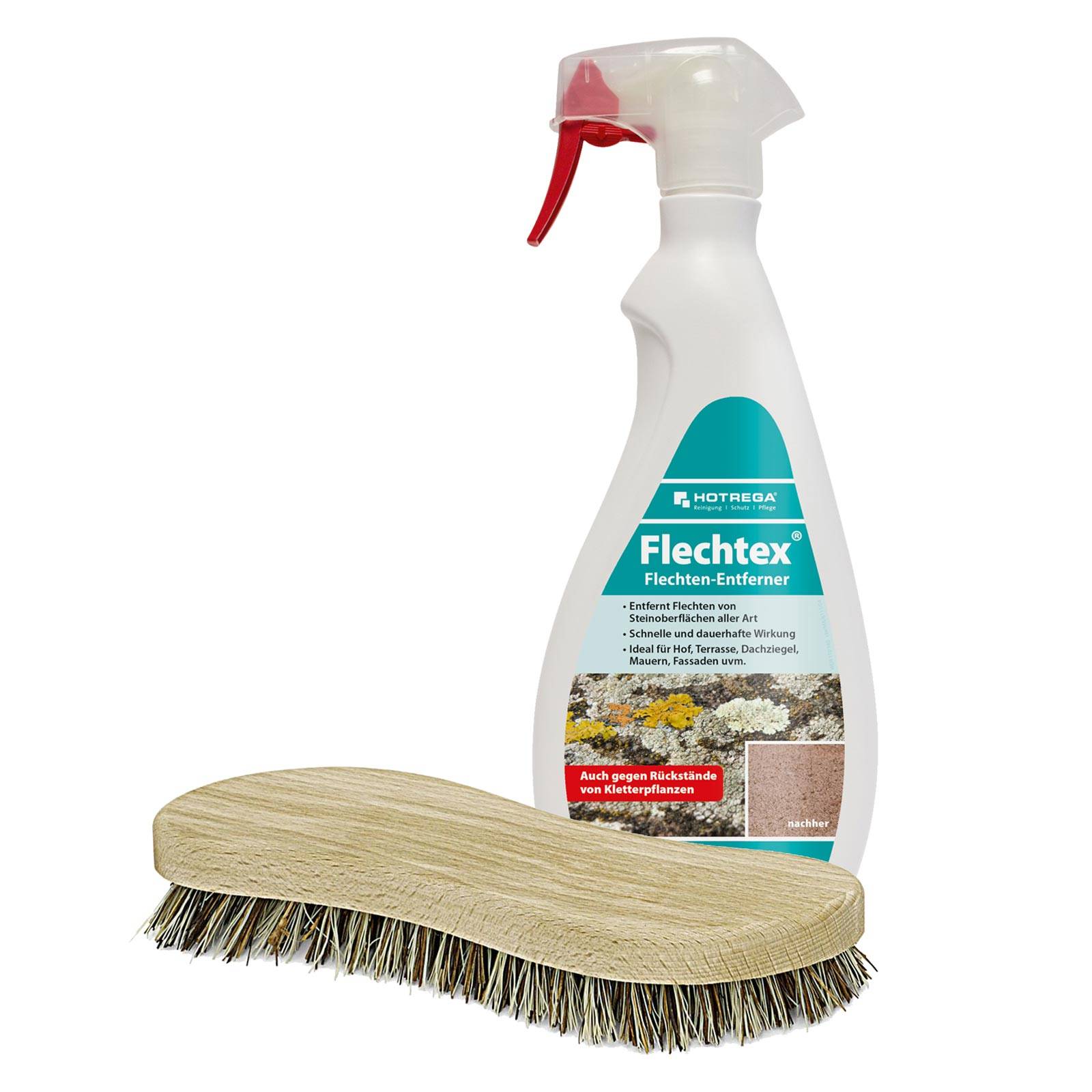 HOTREGA Flechten Entferner Flechtex 750ml inkl. Wurzelbürste
