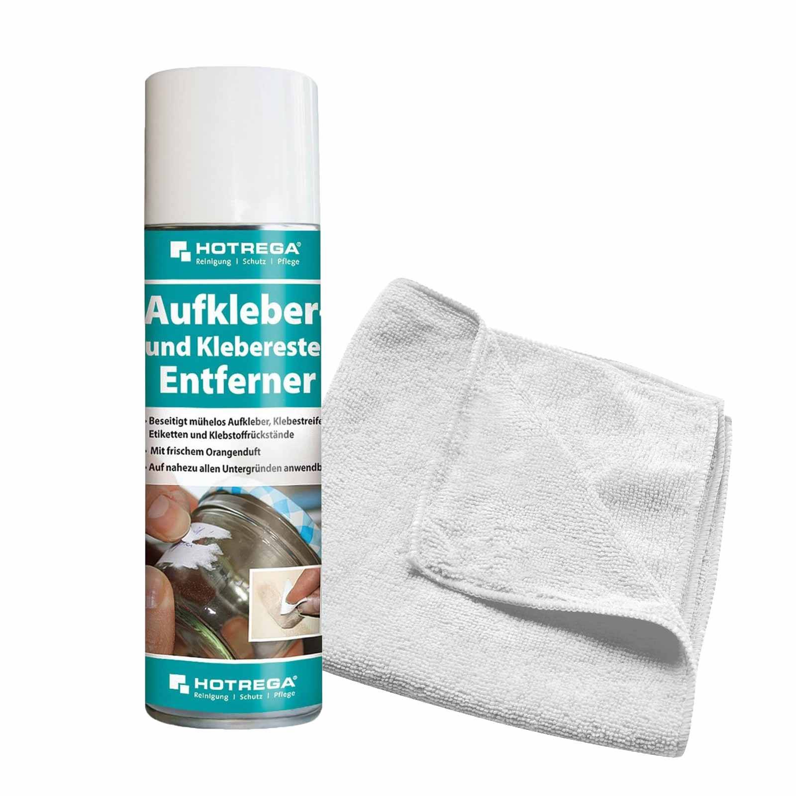 HOTREGA Aufkleber & Klebereste Entferner 300 ml inkl. Microfasertuch