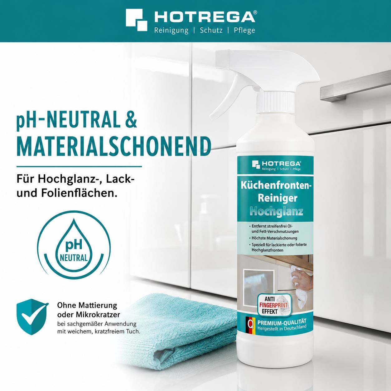 HOTREGA Küchenfronten Reiniger Hochglanz Sets - Menge:5