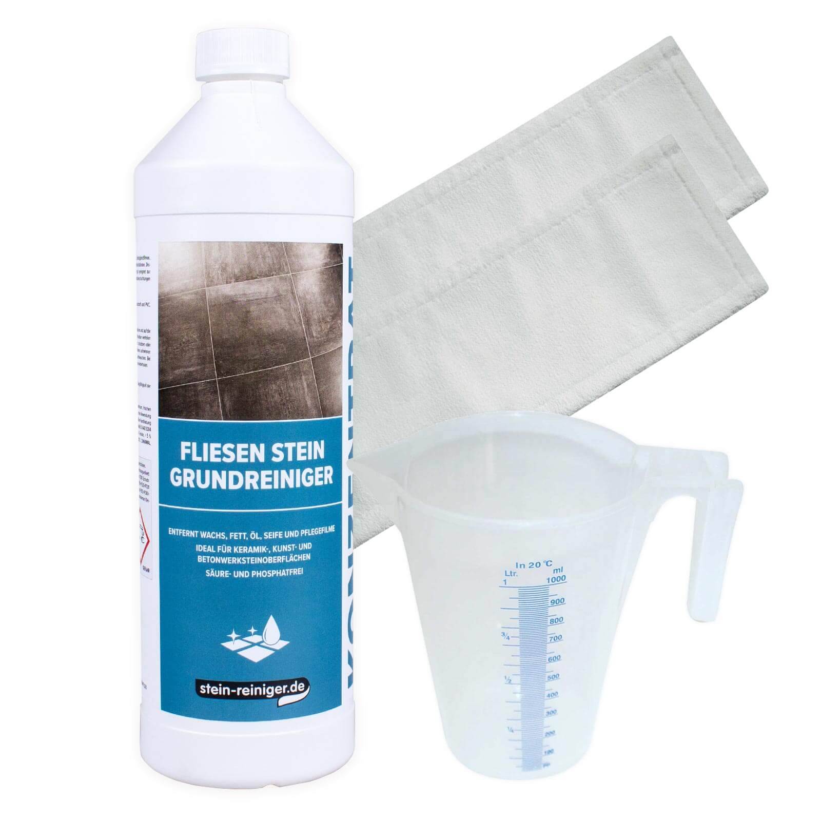 stein-reiniger.de Fliesen Stein Grundreiniger Konzentrat 1 Liter SET