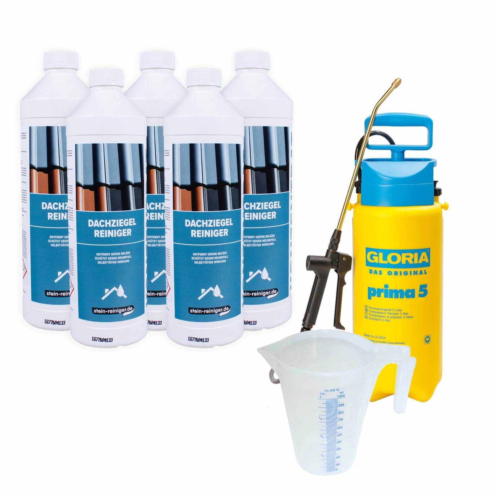 stein-reiniger.de Dachziegel Reiniger Konzentrat 5x 1 Liter SET