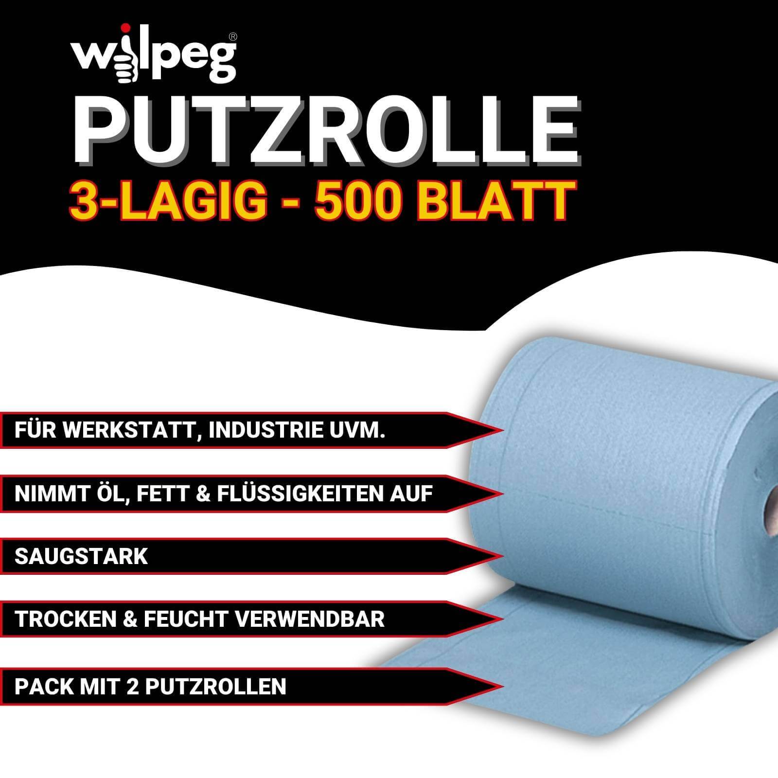 Wilpeg Papierrolle 3-lagig 2x 500 Blatt