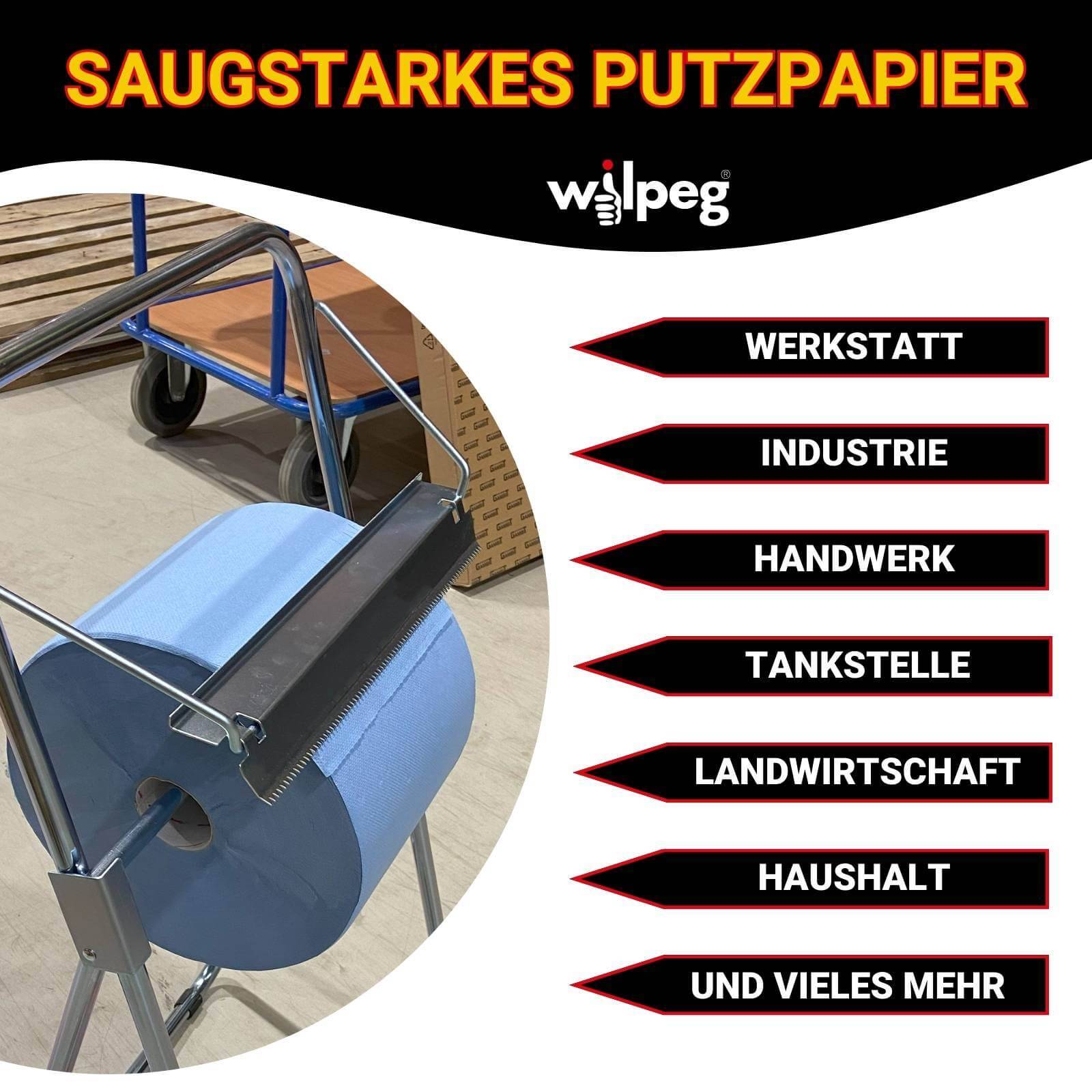 Wilpeg Papierrolle 22cm 2-lagig 2x 500 Blatt