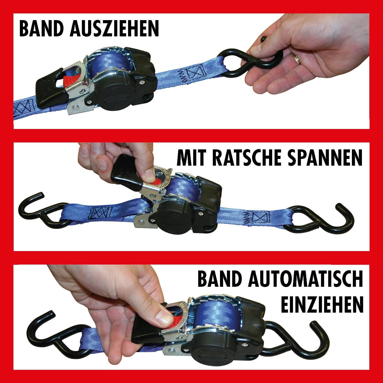 Kerbl Automatik-Zurrgurt + Spitzhaken