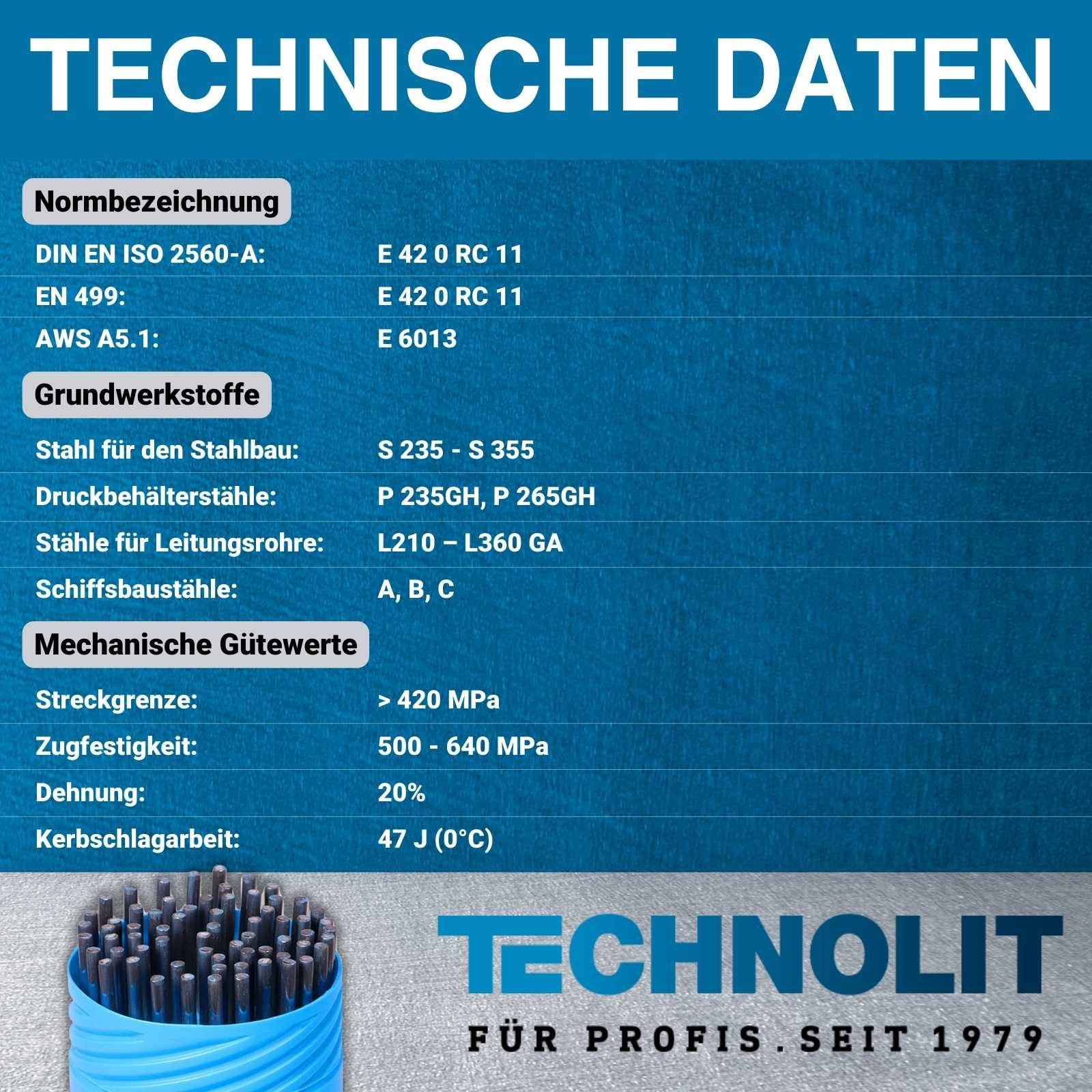TECHNOLIT TS 1000 Super Fallnaht-Universal-Elektrode - Größe:3.25 x 350 mm