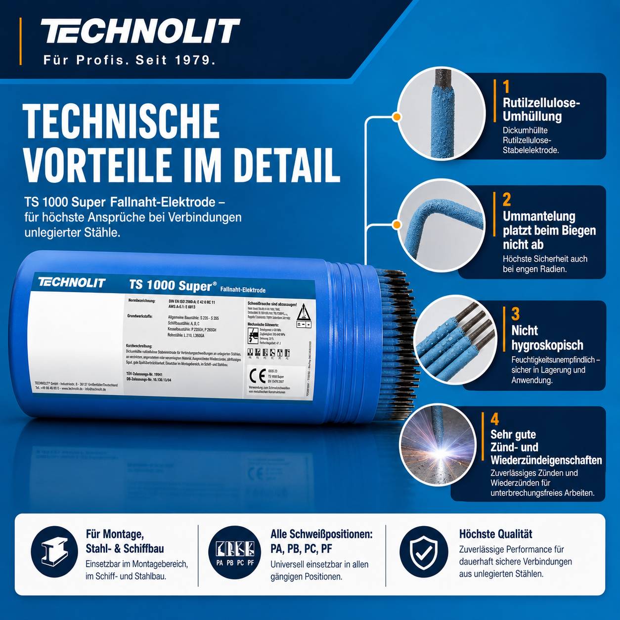 TECHNOLIT TS 1000 Super Fallnaht-Universal-Elektrode - Größe:2 kg 2.0 mm