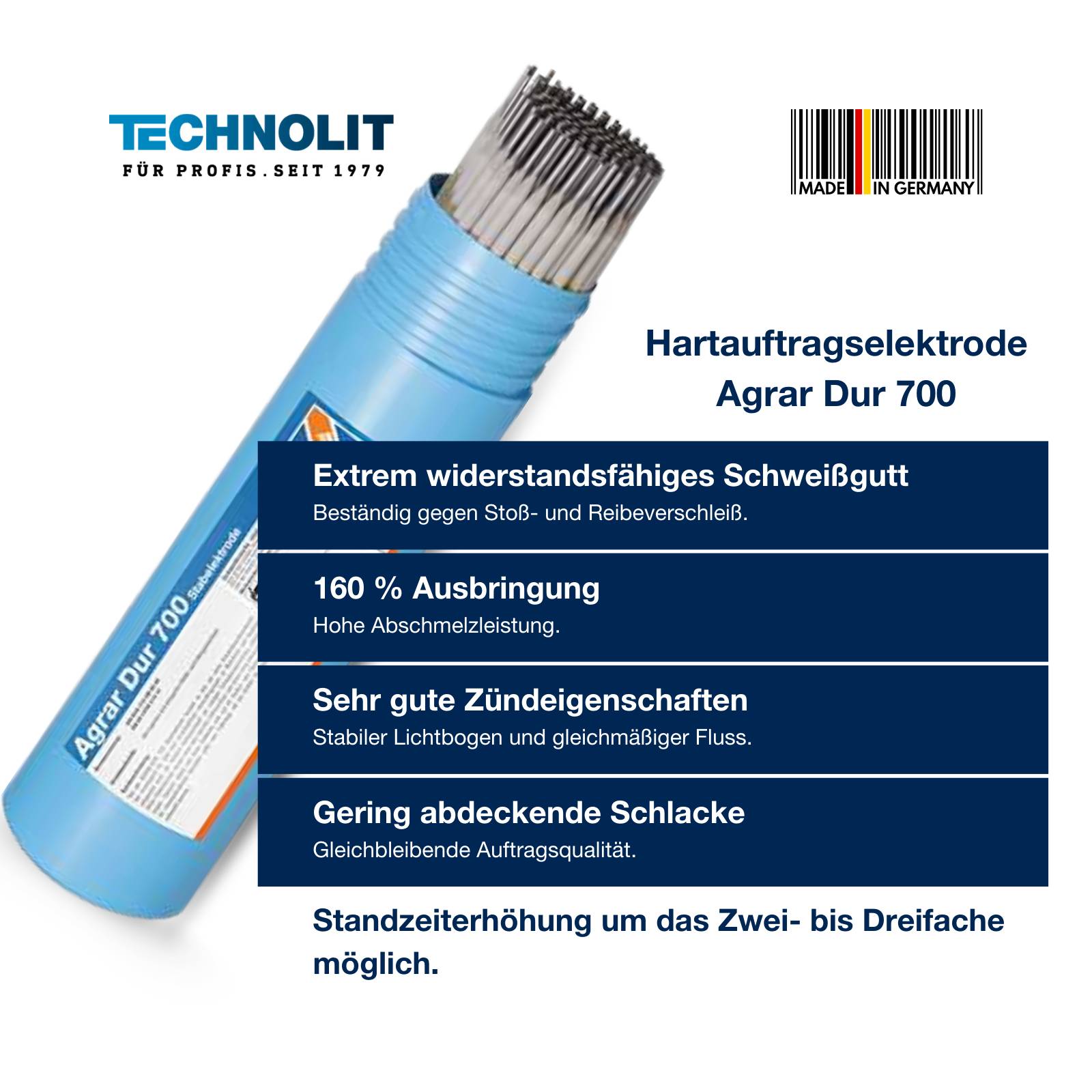 TECHNOLIT Agrar Dur 700 Stabelektrode - Größe:2.5 x 350 mm