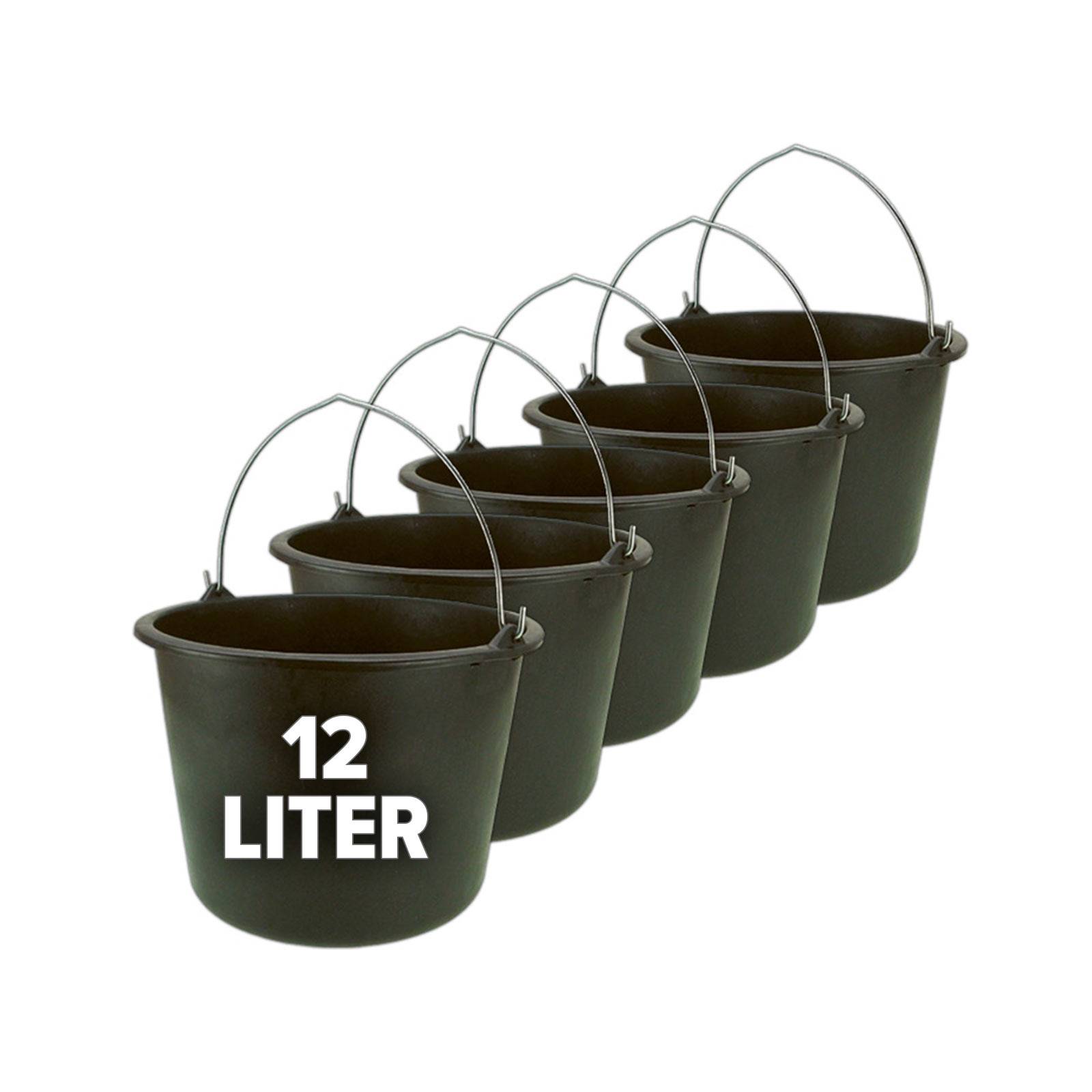 Nölle Baueimer mit Henkel - 5 Stück - Größe:12 Liter