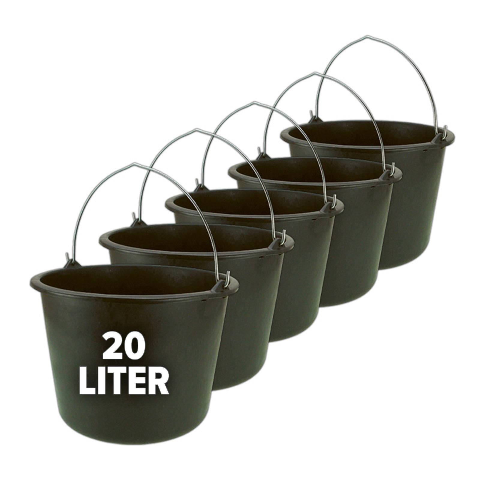 Nölle Baueimer mit Henkel - 5 Stück - Größe:20 Liter