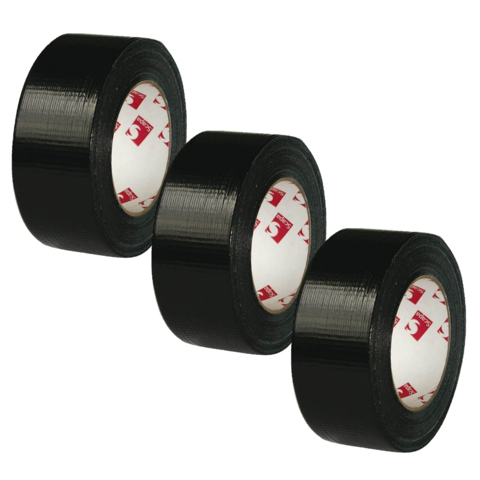 Scapa Universal Gewebeband 3 Rollen - Farbe:schwarz