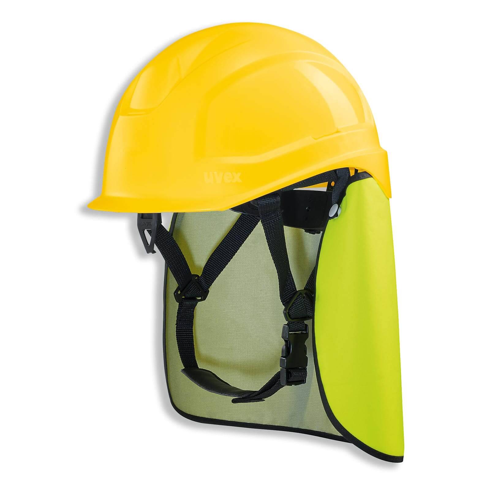 uvex Schutzhelm pheos S-KR IES + Nackenschutz mit BG Bau Förderung - Farbe:gelb